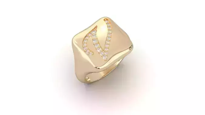 V monogram small finger ring chevalier 3D