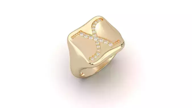 X monogram small finger ring chevalier