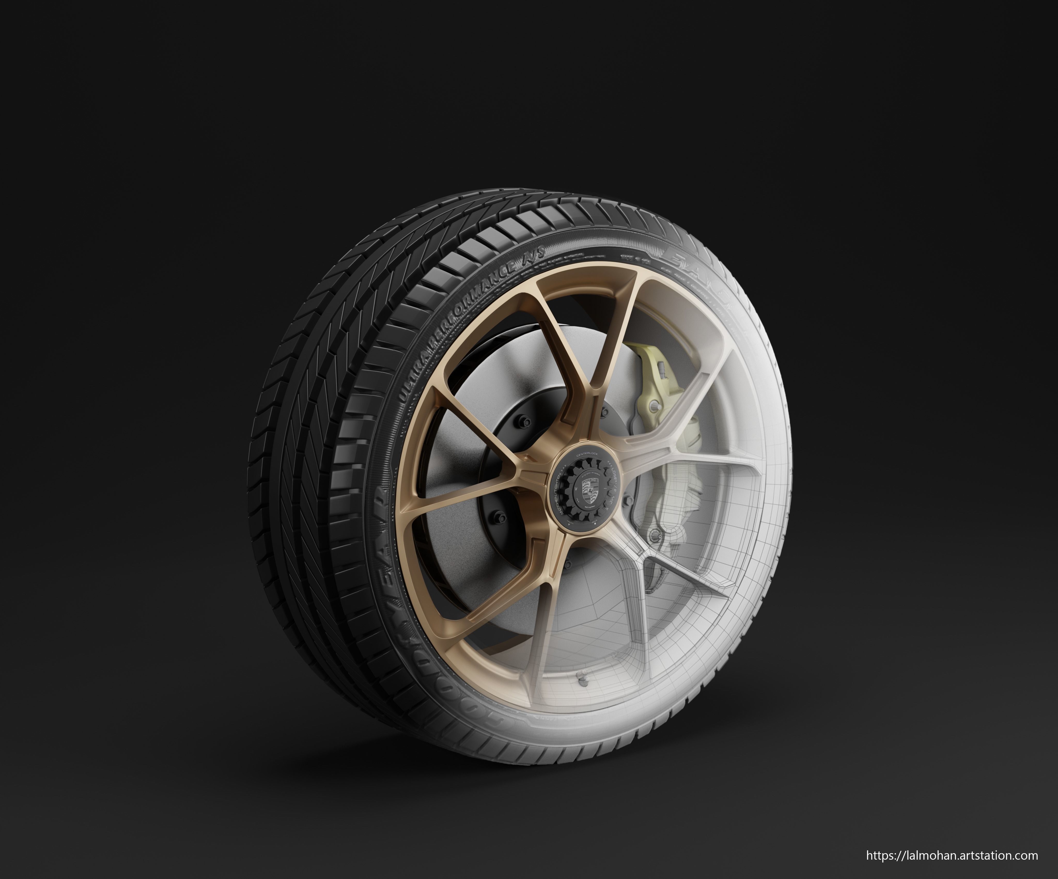 Porsche GT3 Wheels 3D 3D model_4