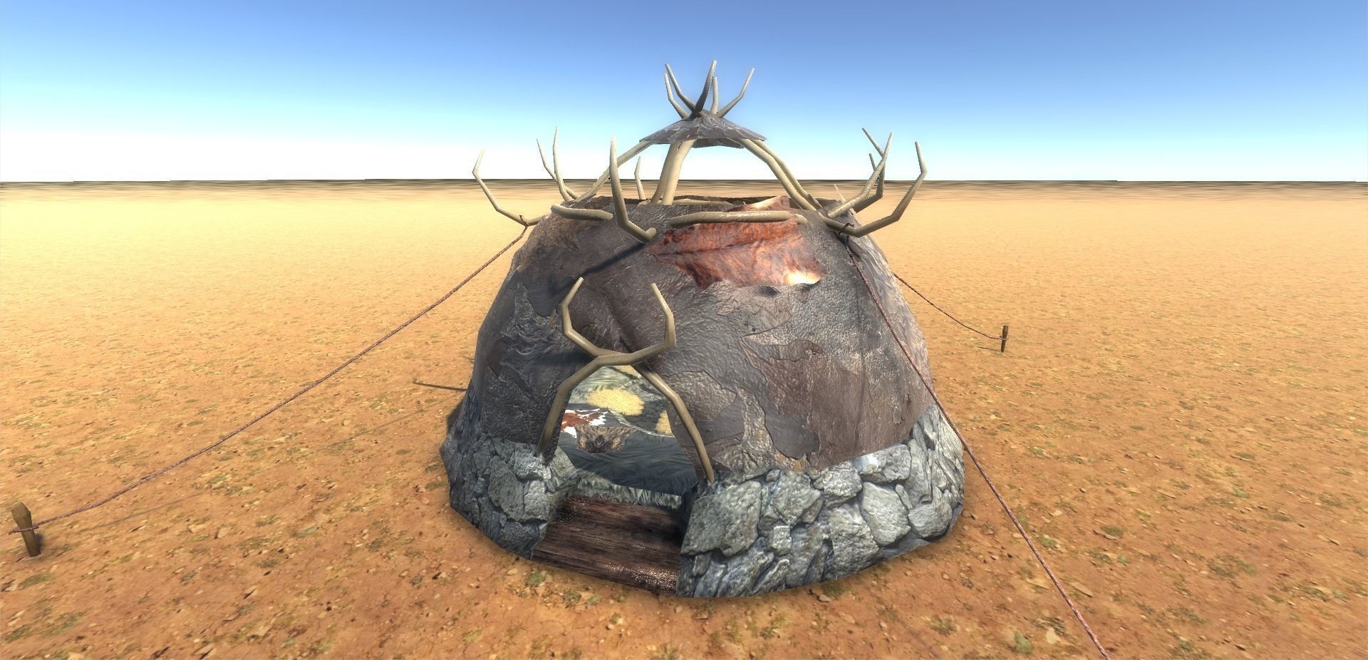 Boneskin Hut 1 Low-poly 3D model_1