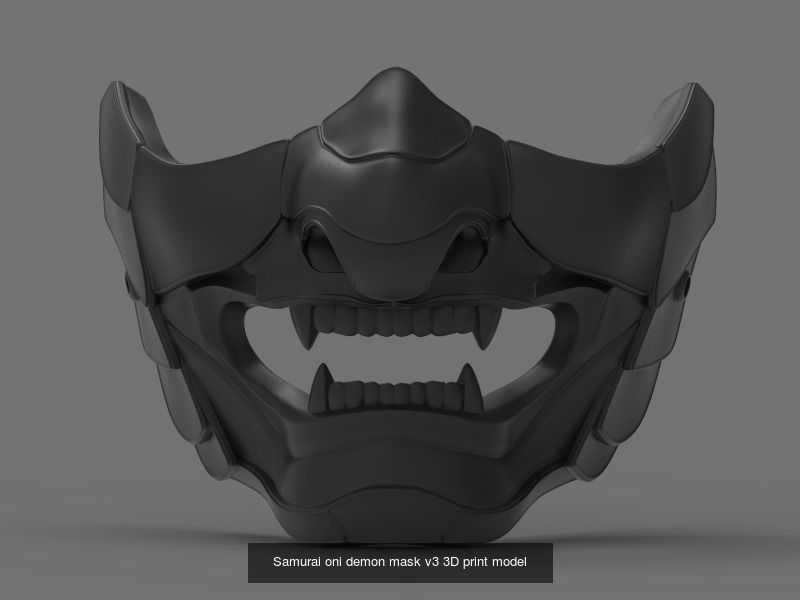 Samurai oni demon collection masks 3D print model _7
