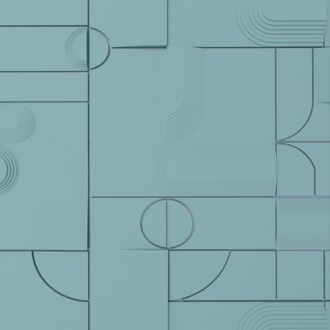 3D geometric panel 3D print model_6