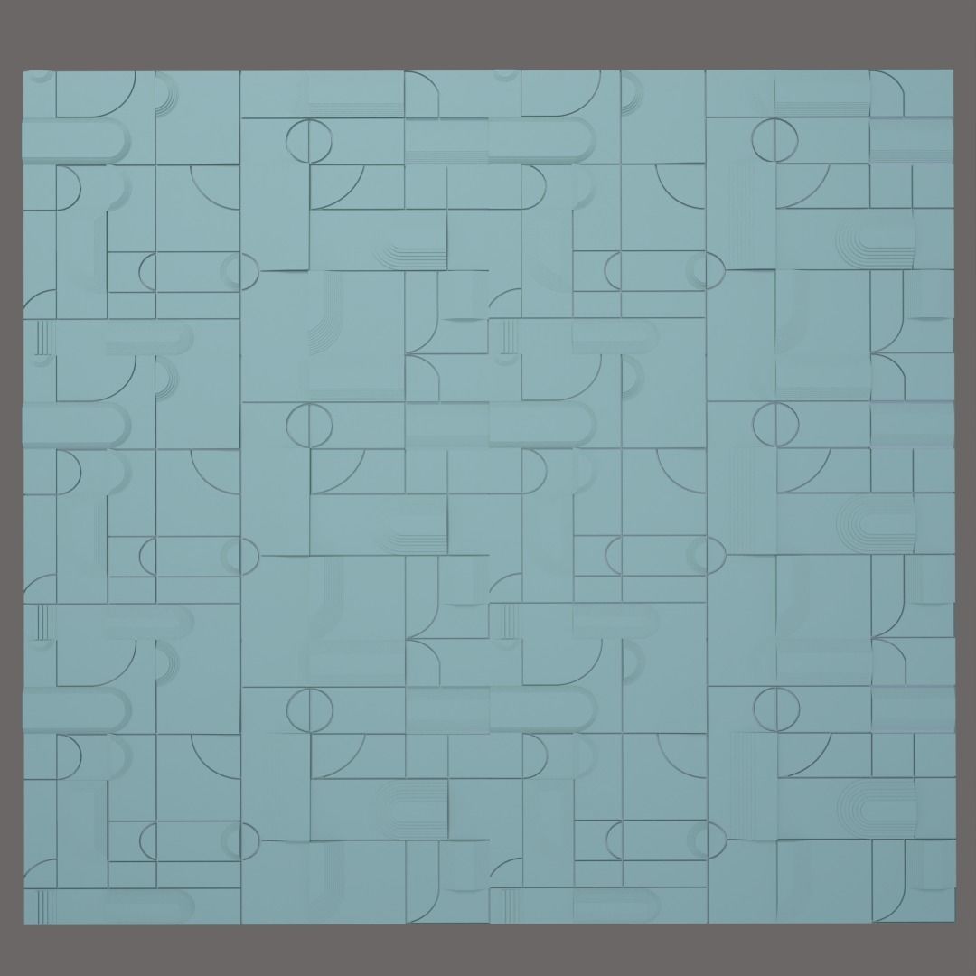3D geometric panel 3D print model_3
