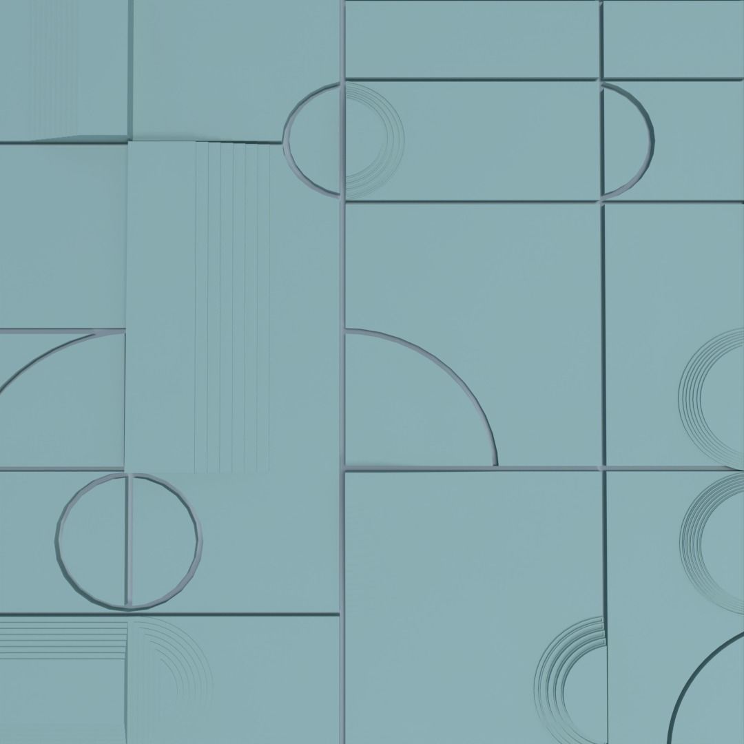 3D geometric panel 3D print model_4