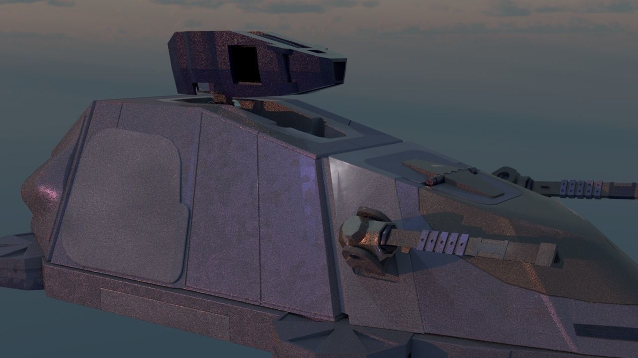 Military Hover Tank 2050 3D model_3