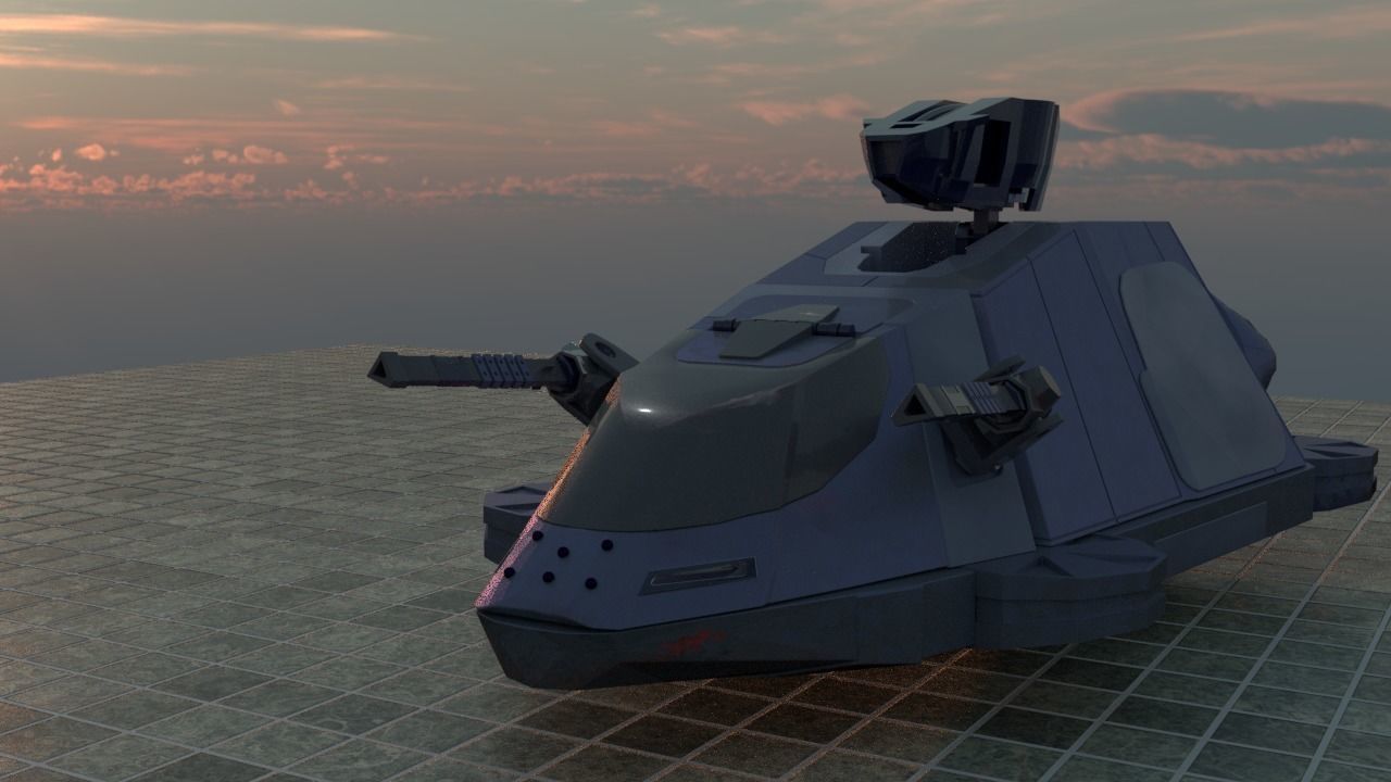 Military Hover Tank 2050 3D model_0