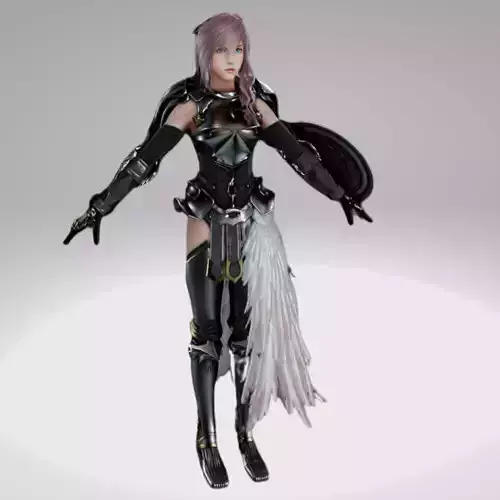 Final Fantasy - Dissidia Nt - Lightning   Knight of Etro Low-poly 3D model