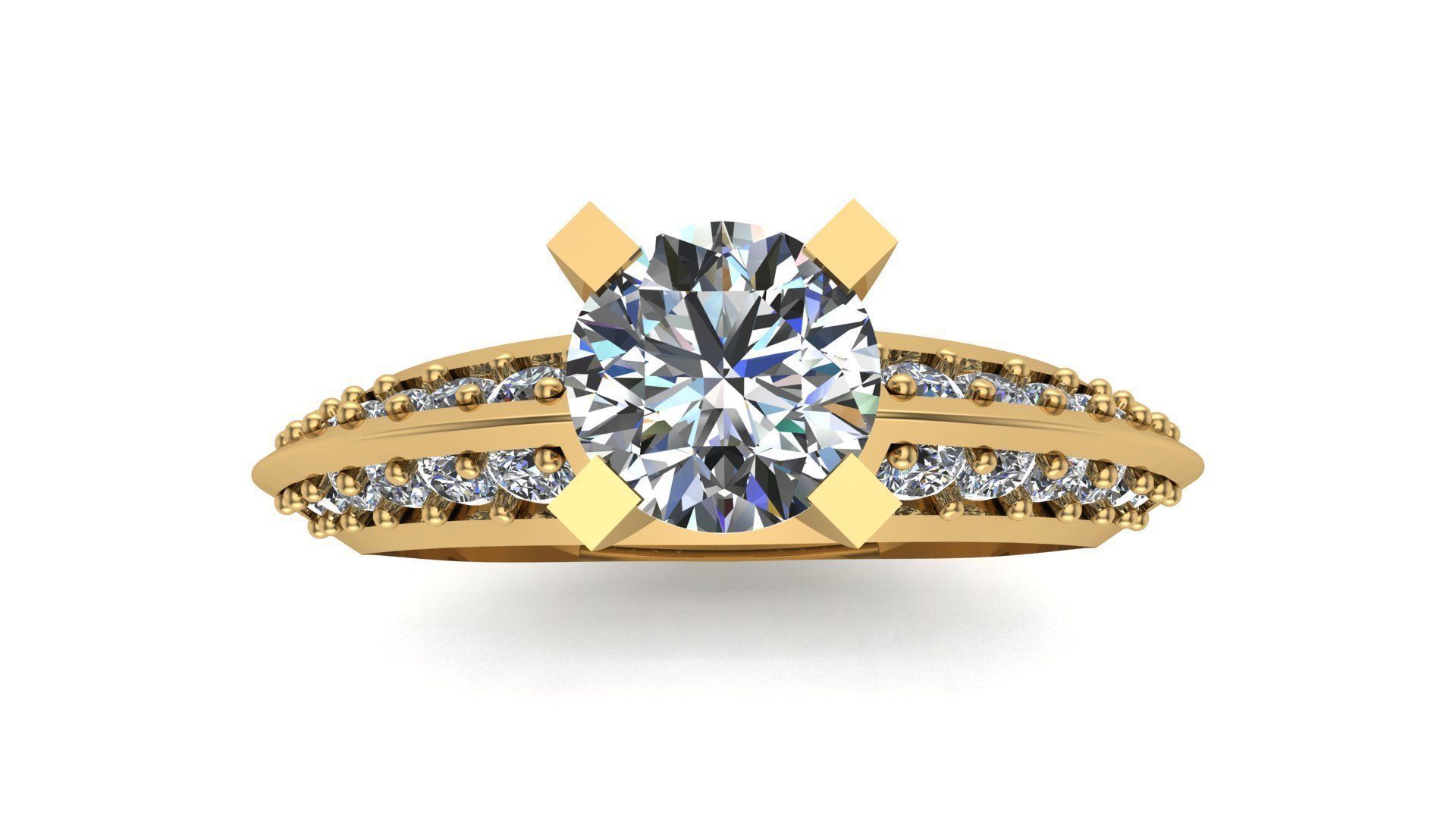 Solitaire Ring A61 3D print model_2