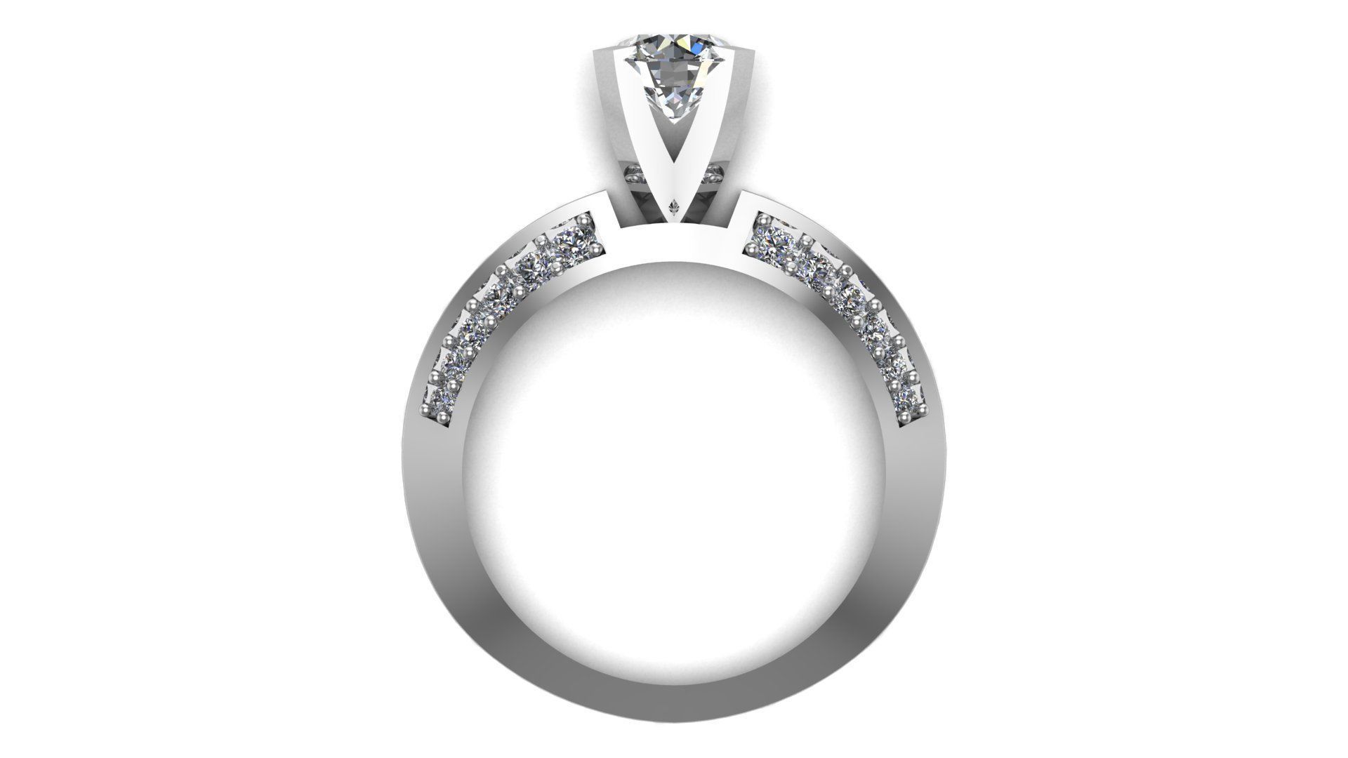 Solitaire Ring A61 3D print model_7