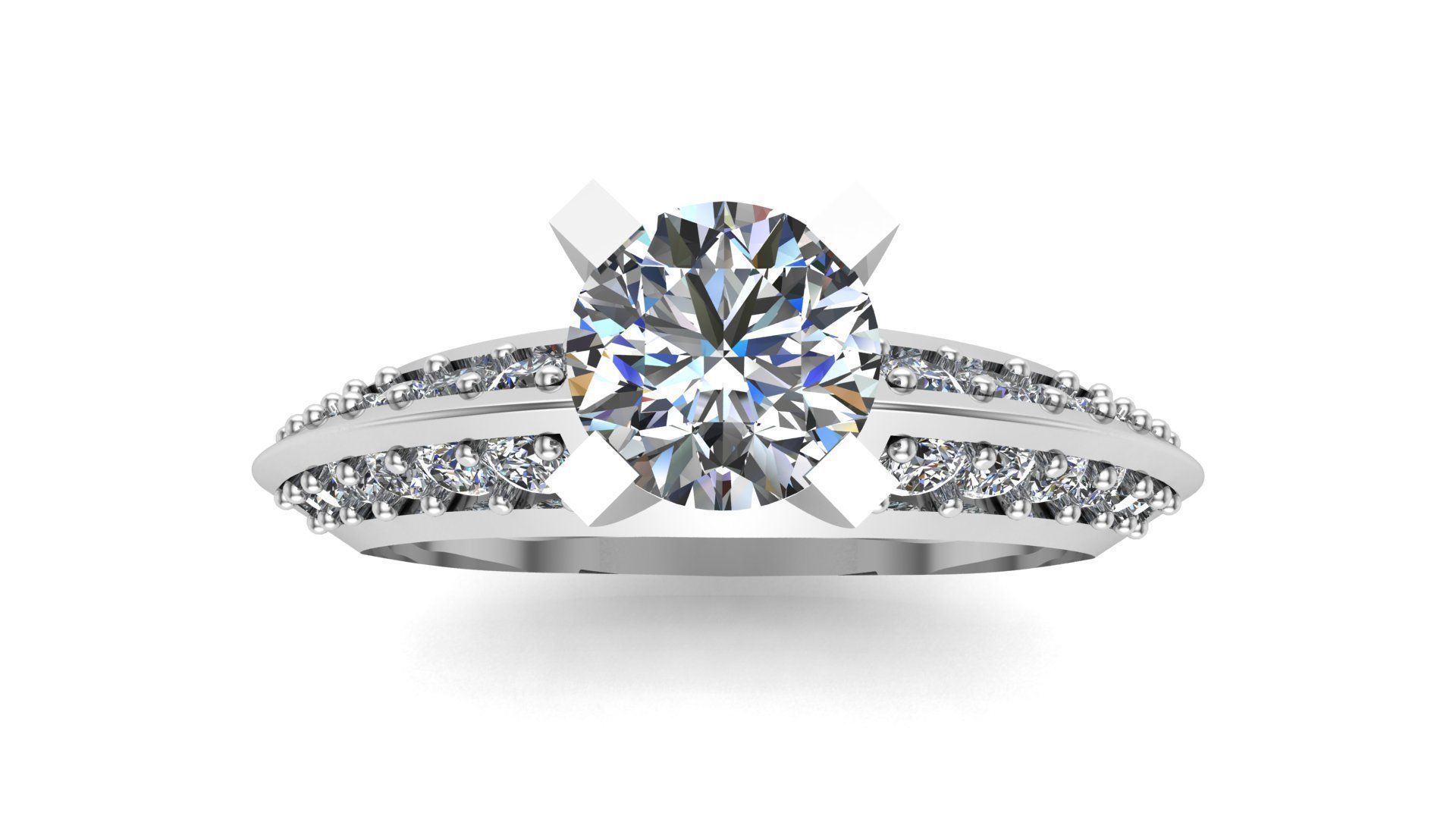 Solitaire Ring A61 3D print model_6