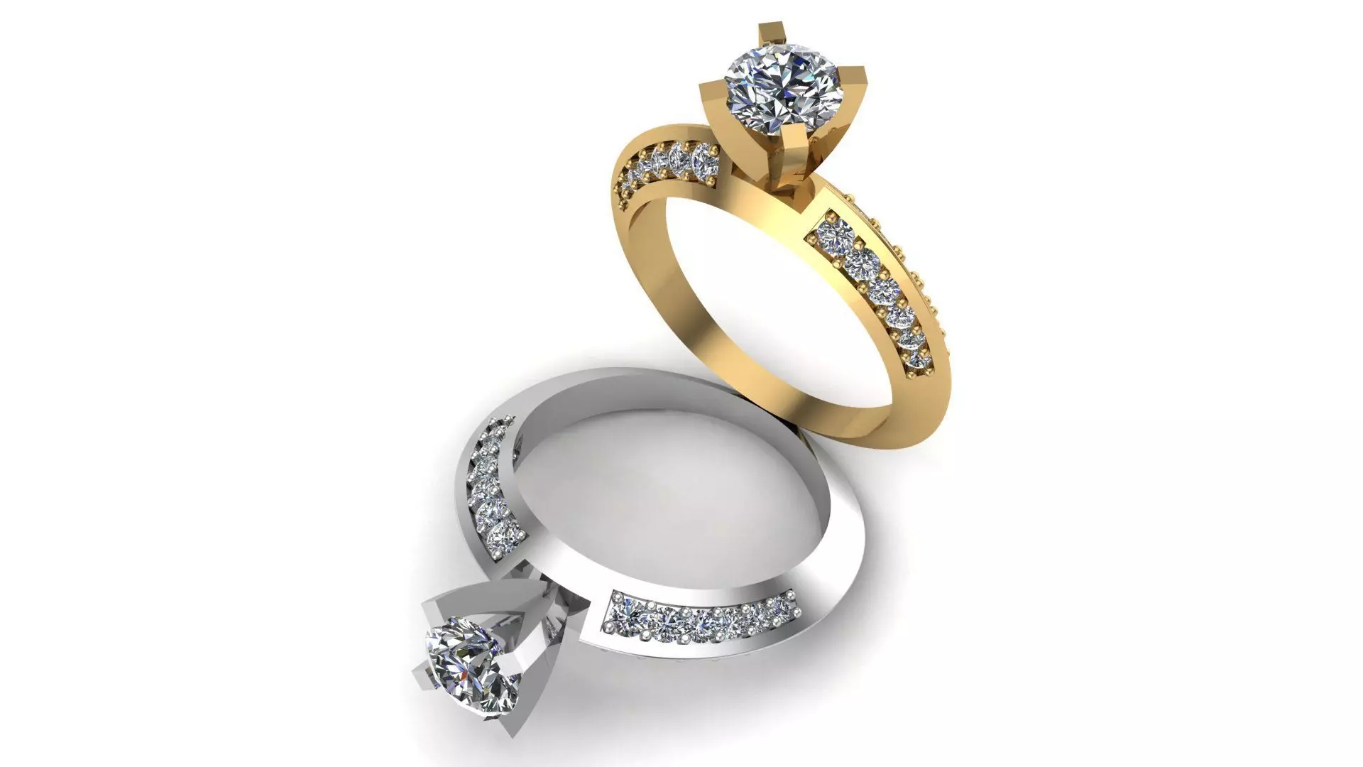 Solitaire Ring A61 3D print model_0