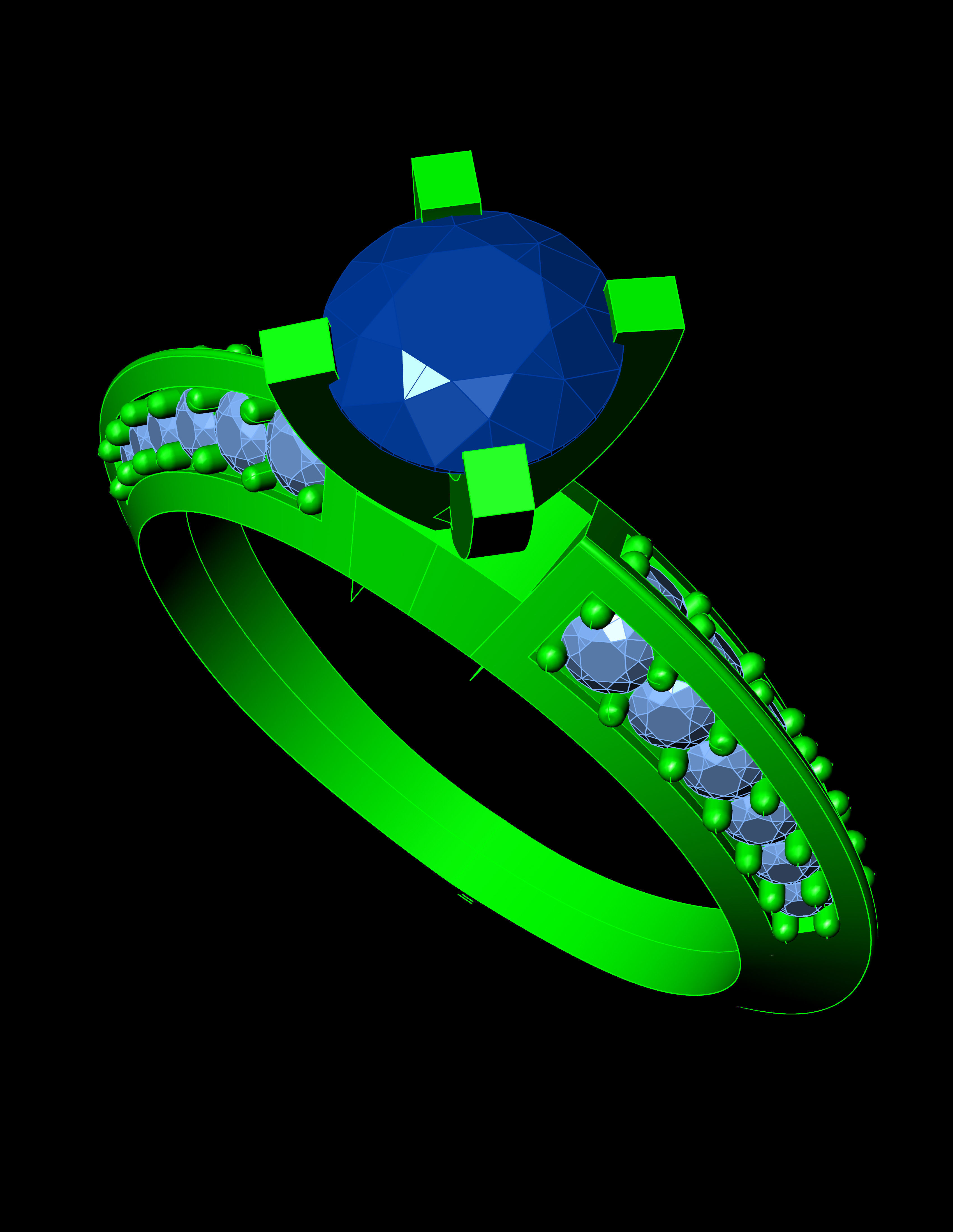 Solitaire Ring A61 3D print model_12