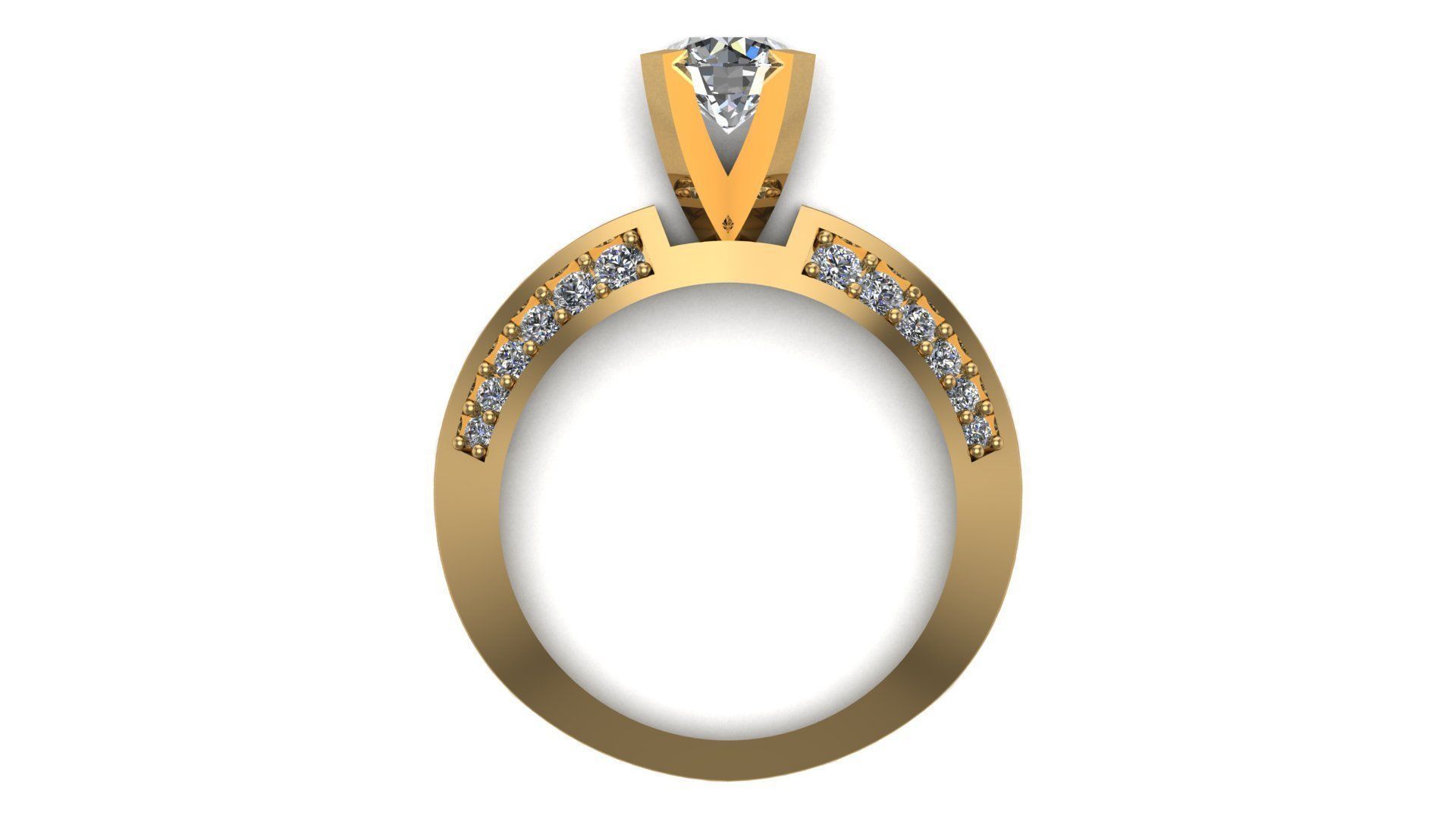 Solitaire Ring A61 3D print model_4