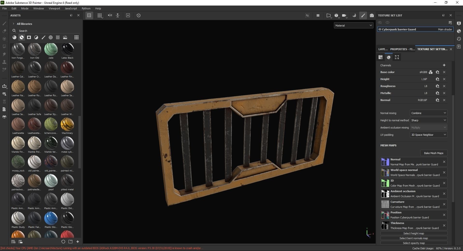 Cyberpunk barrier Guard 3D Model Low-poly 3D model_7