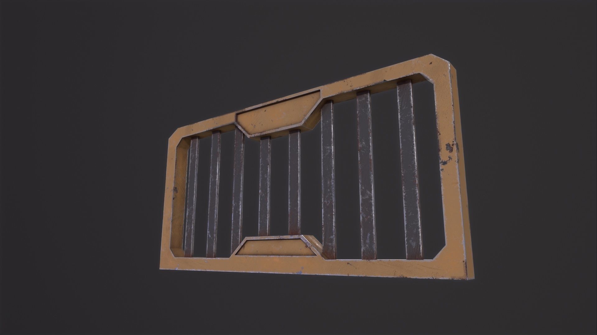 Cyberpunk barrier Guard 3D Model Low-poly 3D model_6