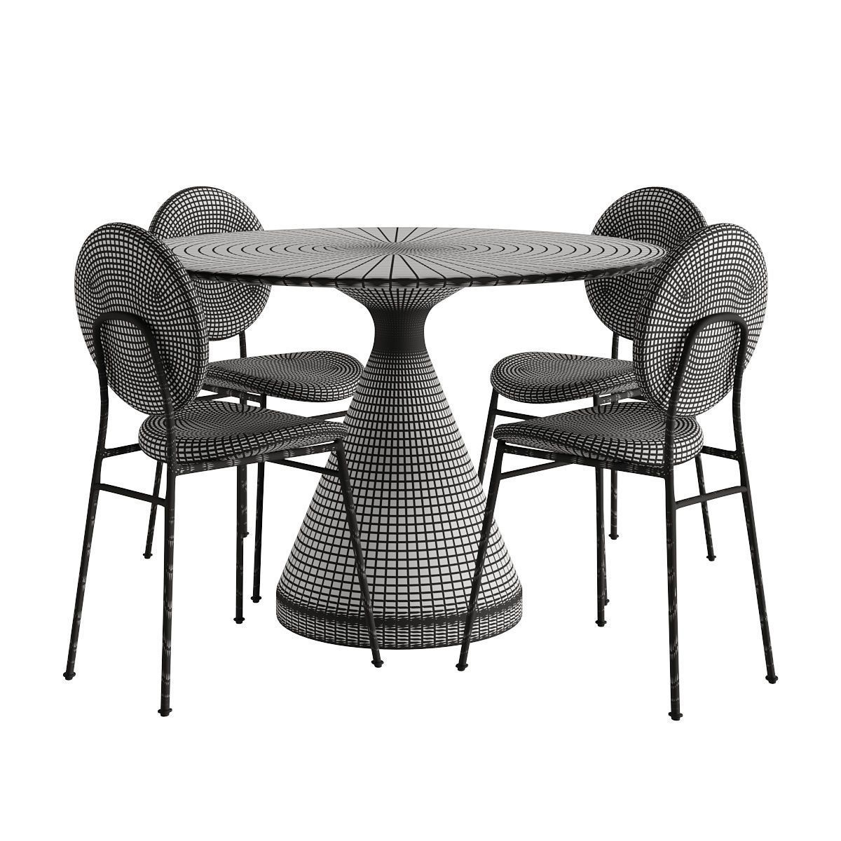 West Elm Dining Set 3D model_7