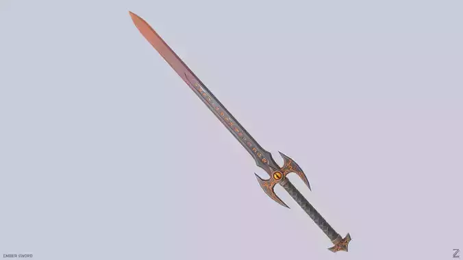 Ember sword Low-poly 3D model