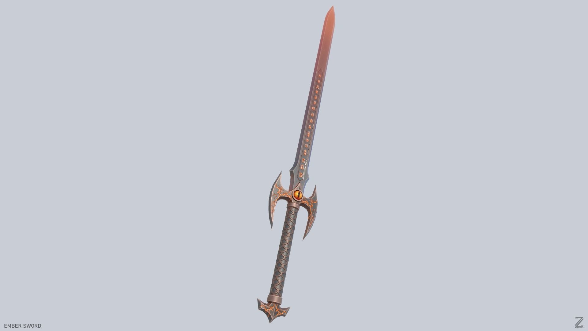 Ember sword Low-poly 3D model_7