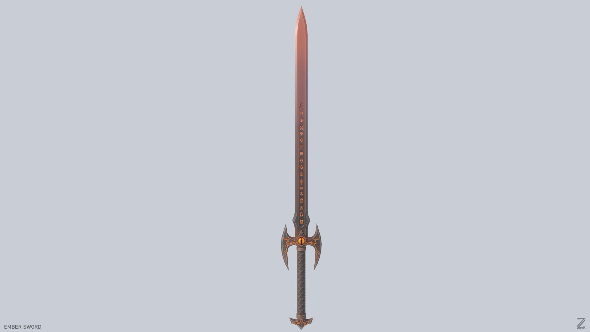 Ember sword Low-poly 3D model_1