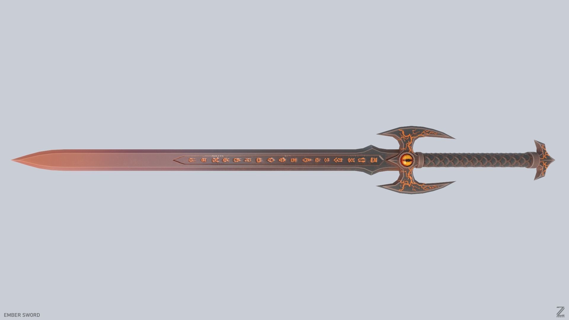 Ember sword Low-poly 3D model_4