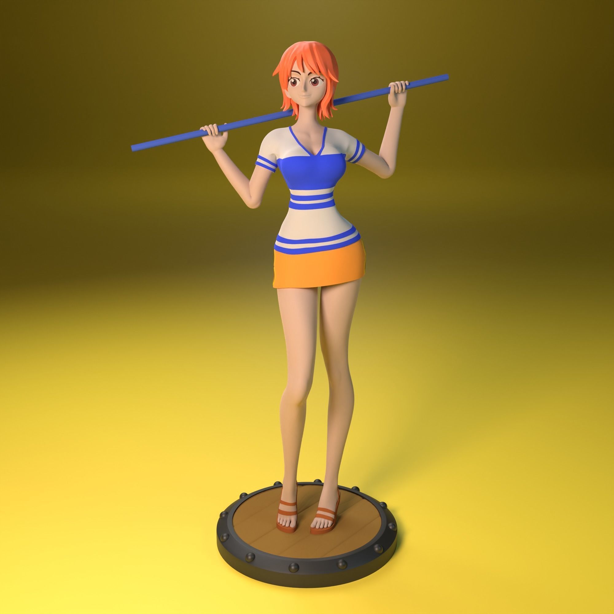 Nami from One Piece 2 versions 3D print model_4