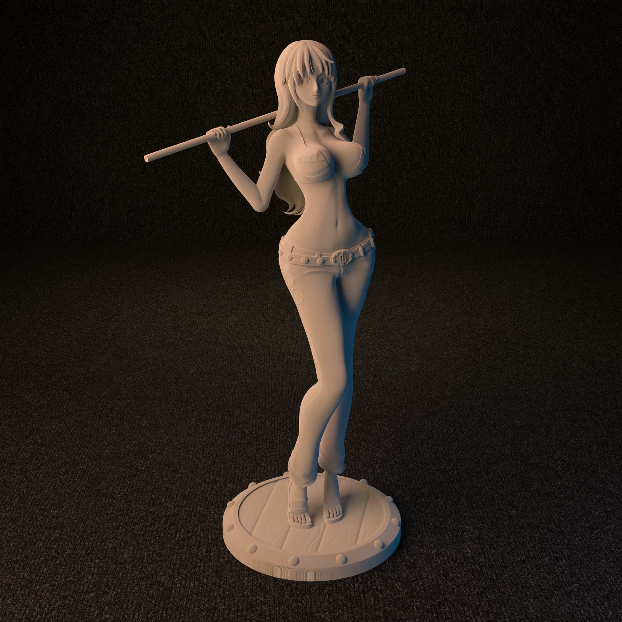 Nami from One Piece 2 versions 3D print model_13