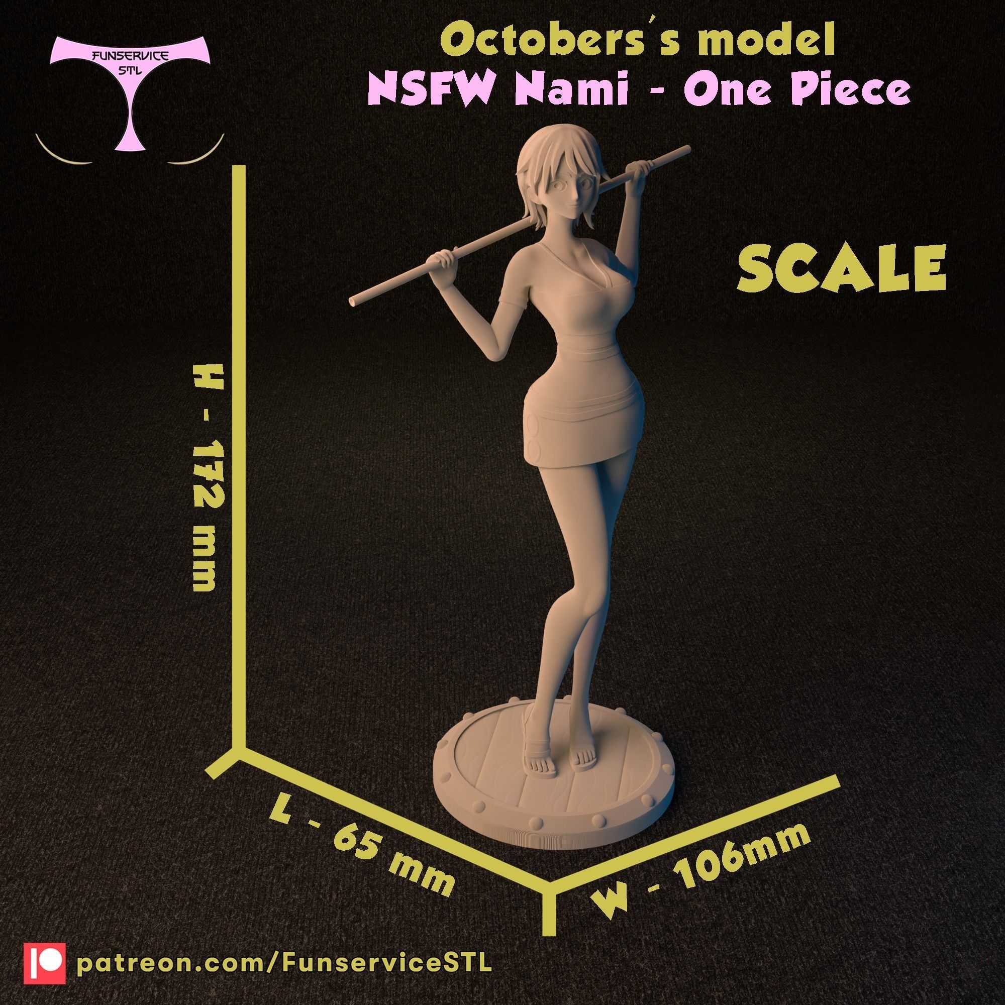 Nami from One Piece 2 versions 3D print model_19