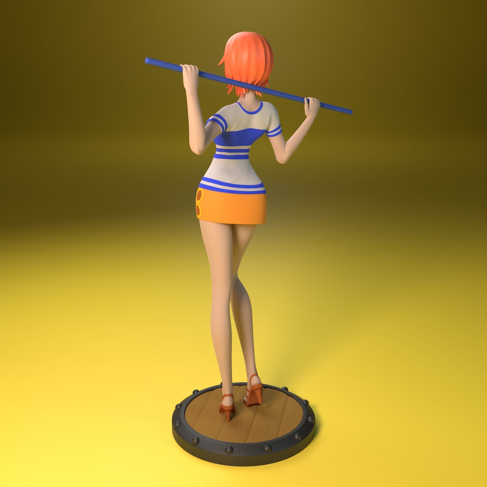 Nami from One Piece 2 versions 3D print model_8
