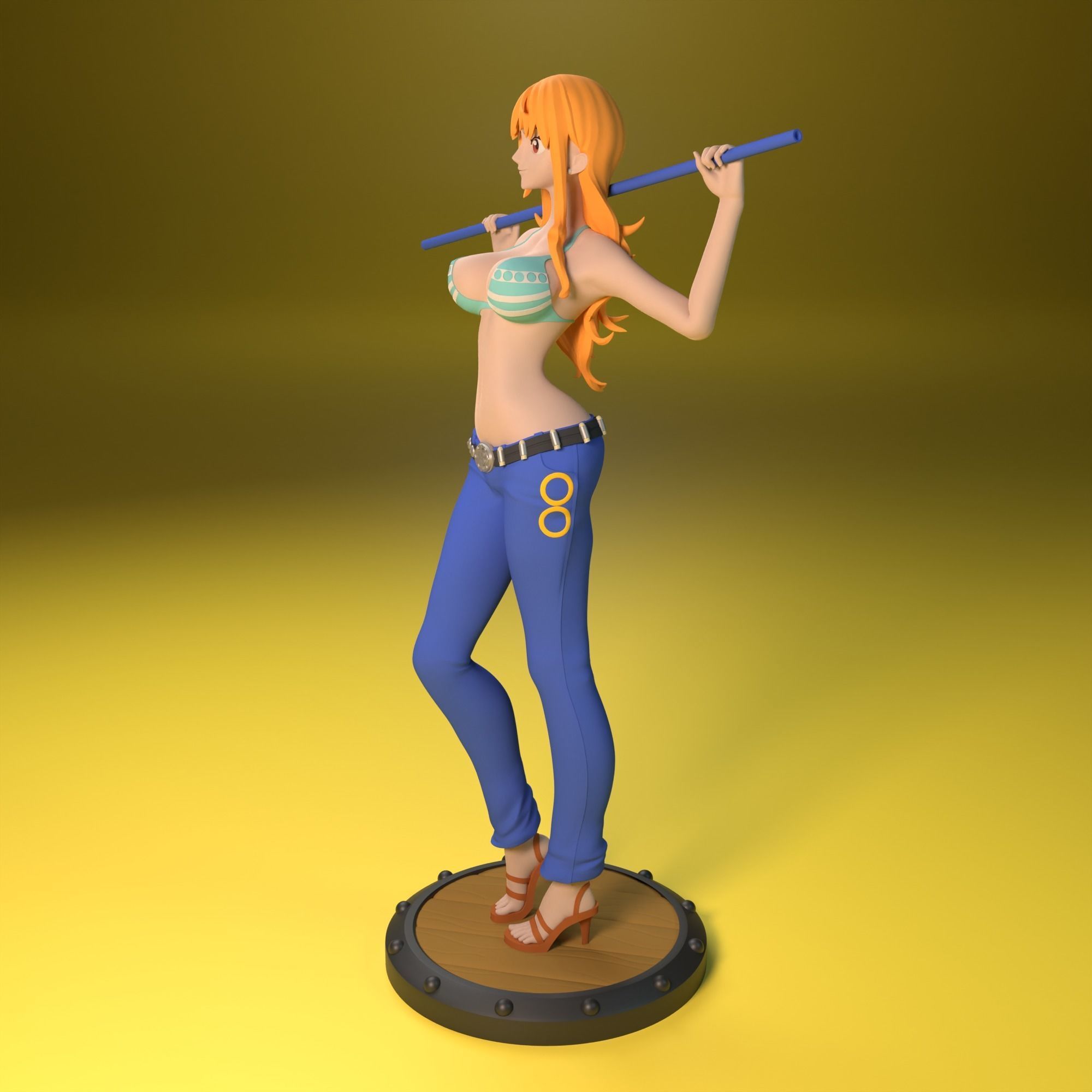 Nami from One Piece 2 versions 3D print model_5