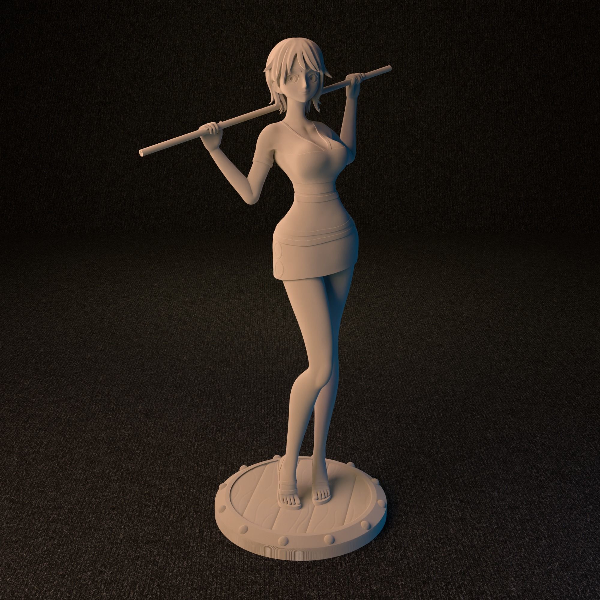 Nami from One Piece 2 versions 3D print model_16