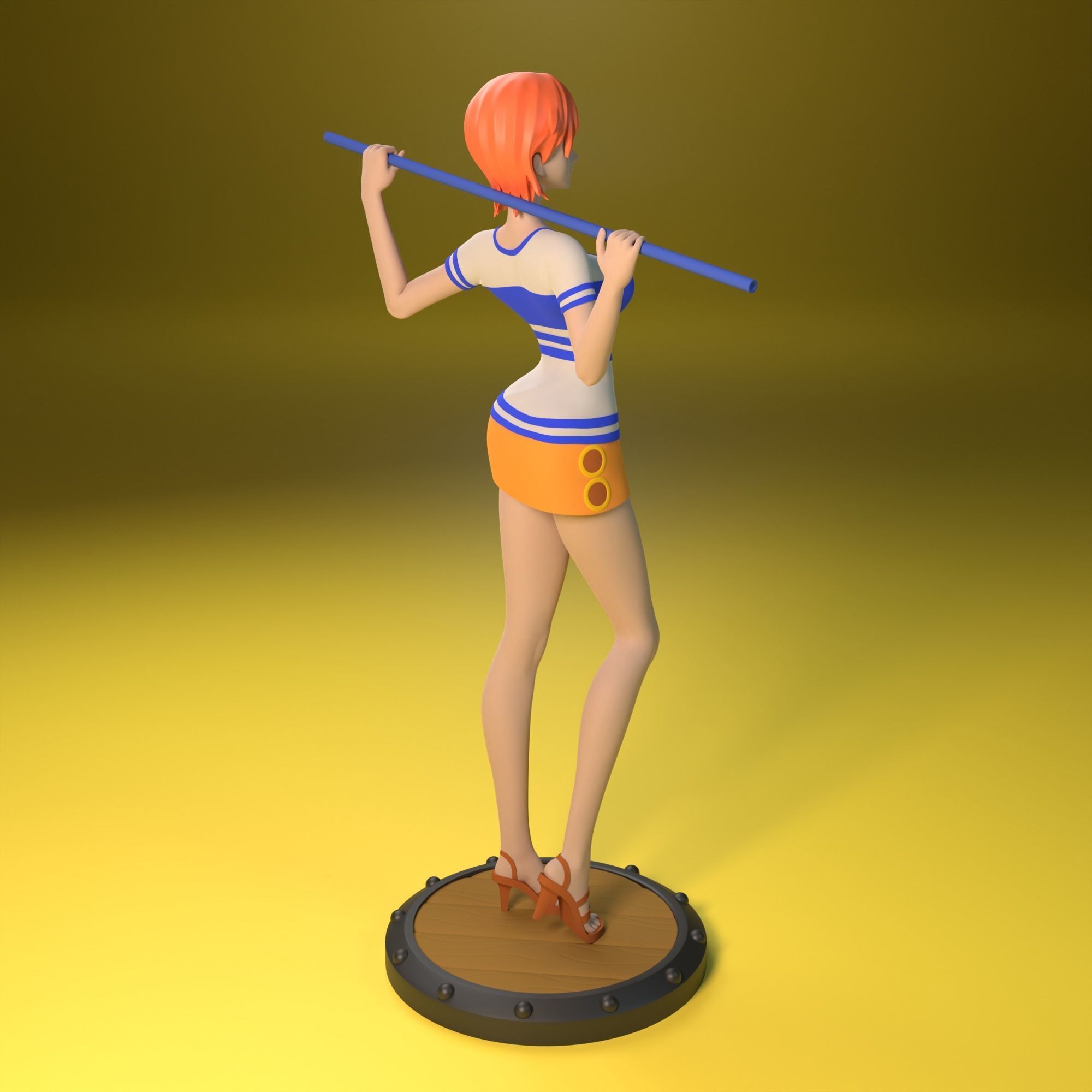 Nami from One Piece 2 versions 3D print model_10