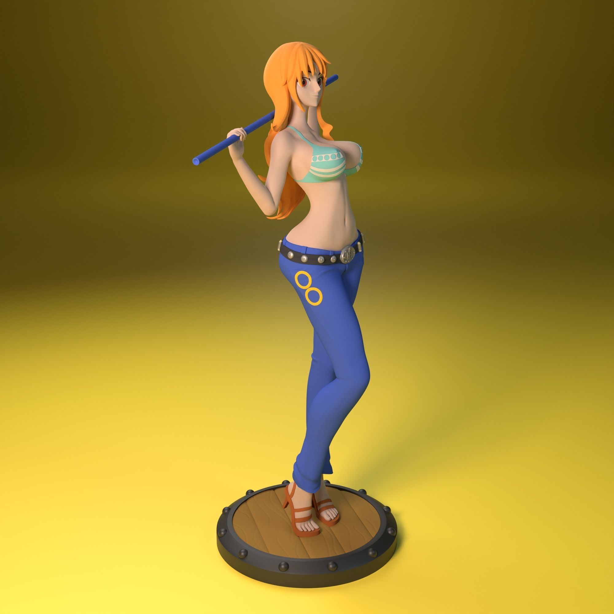 Nami from One Piece 2 versions 3D print model_11