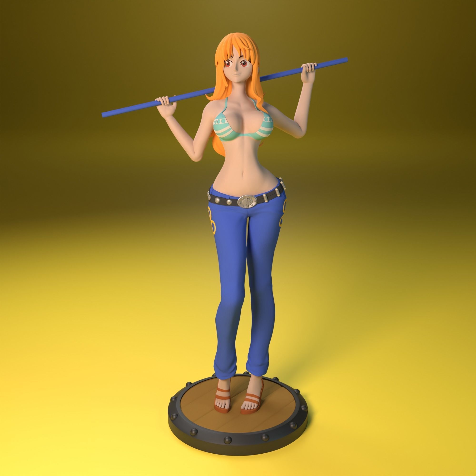Nami from One Piece 2 versions 3D print model_3