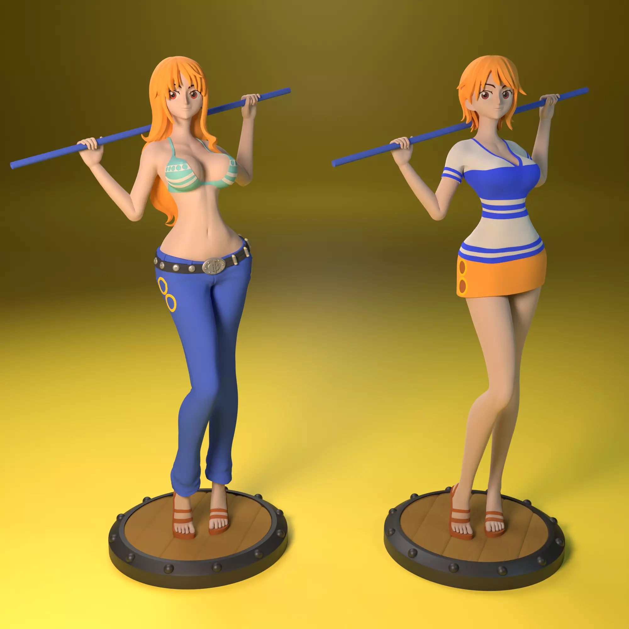 Nami from One Piece 2 versions 3D print model_0