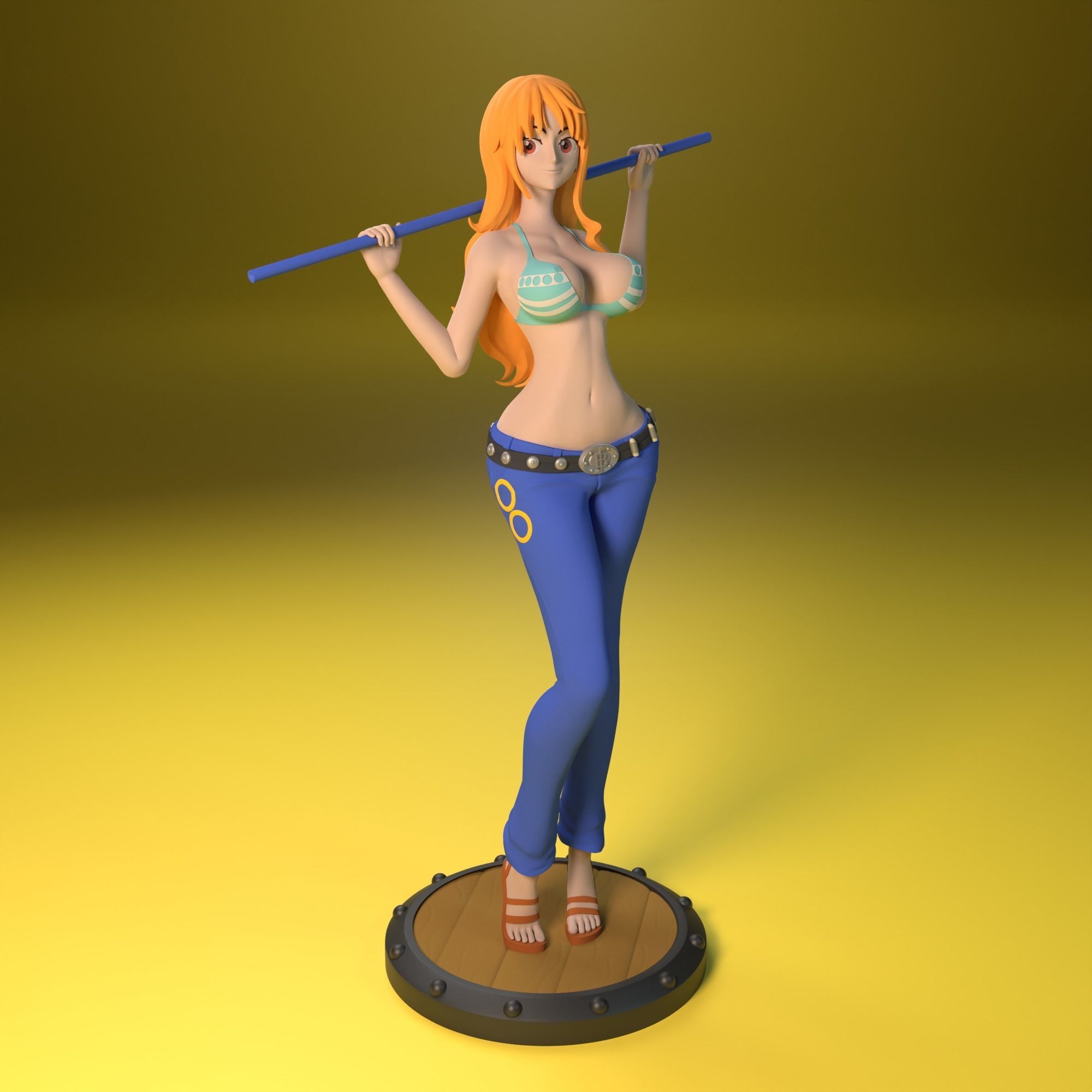 Nami from One Piece 2 versions 3D print model_1