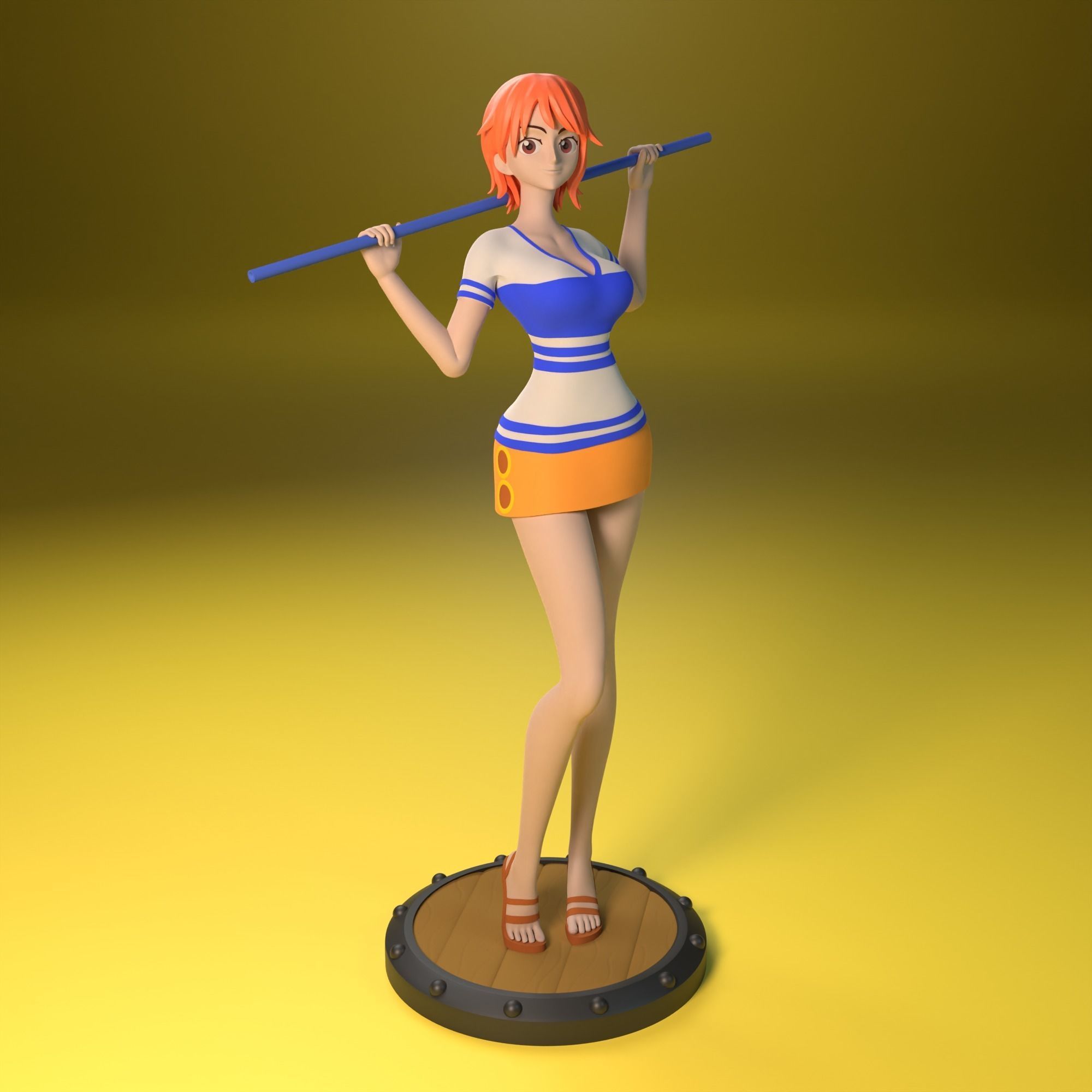 Nami from One Piece 2 versions 3D print model_2