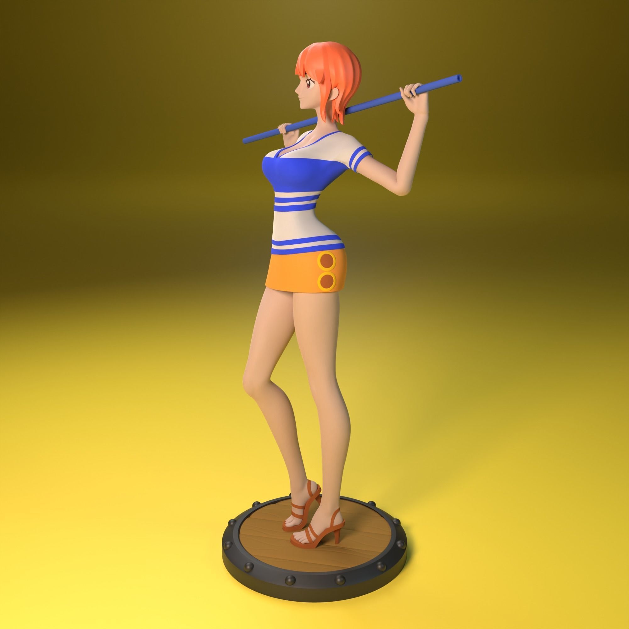 Nami from One Piece 2 versions 3D print model_6