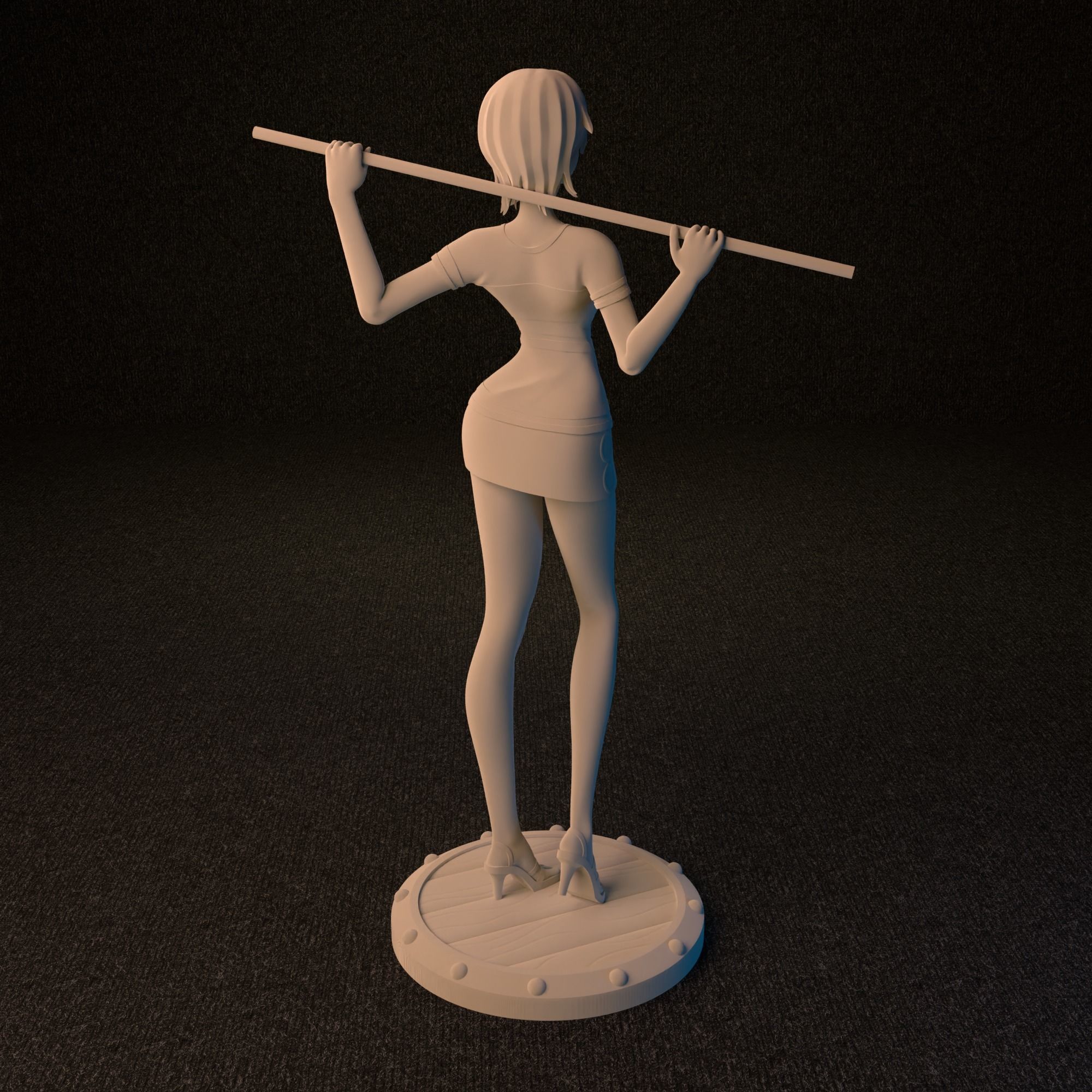 Nami from One Piece 2 versions 3D print model_18