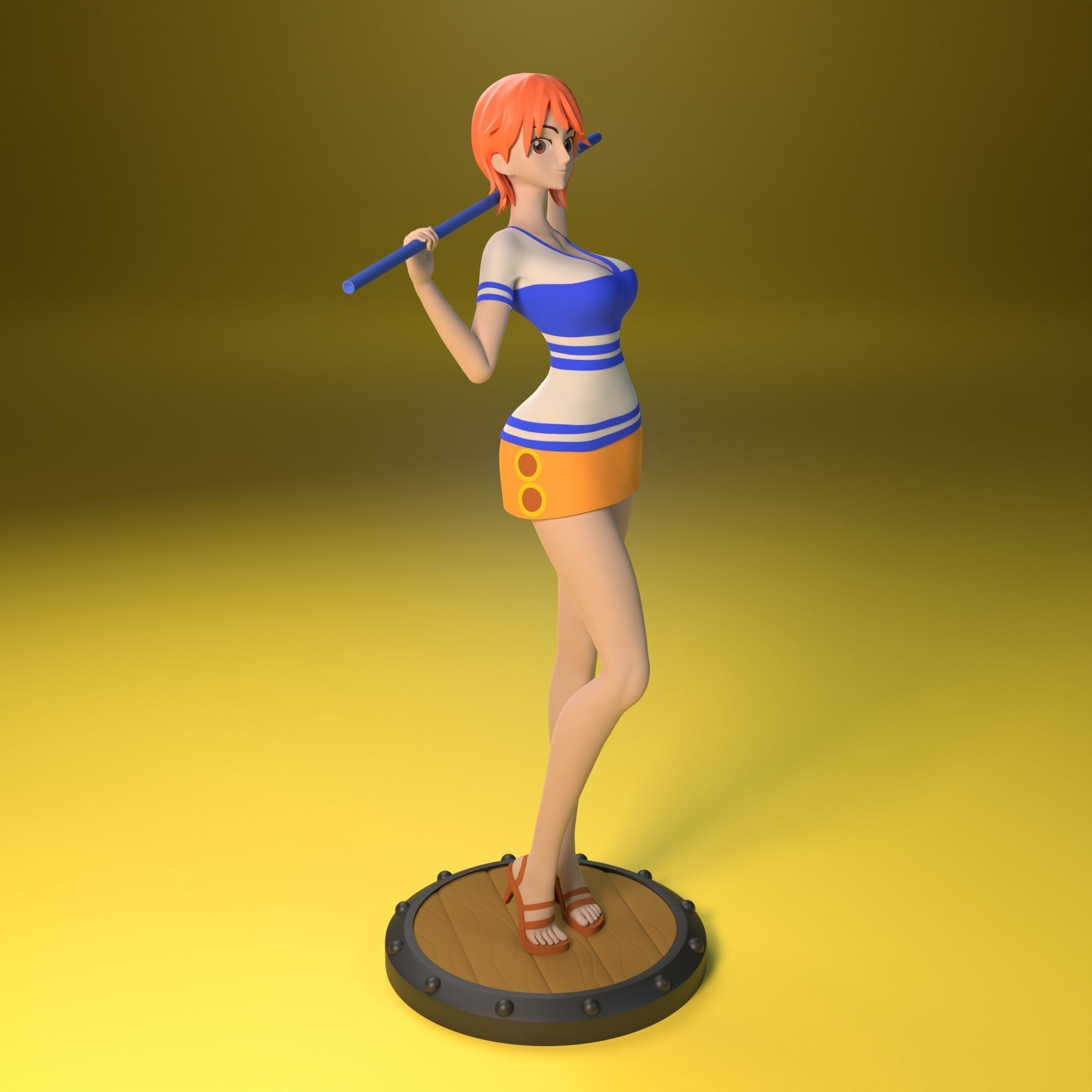 Nami from One Piece 2 versions 3D print model_12