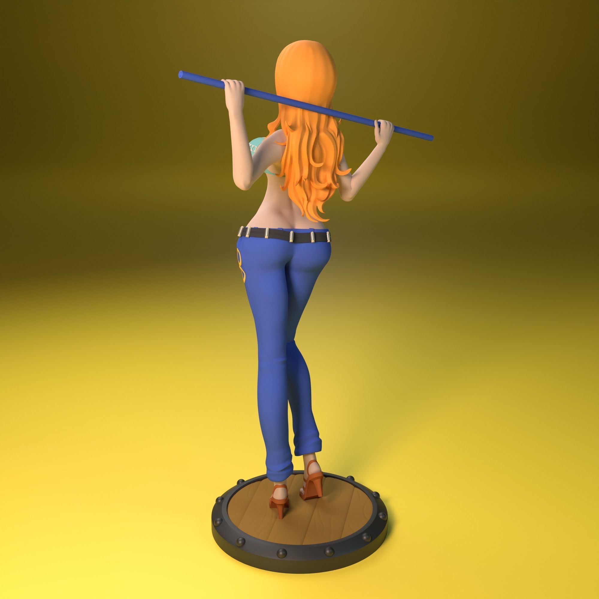 Nami from One Piece 2 versions 3D print model_7