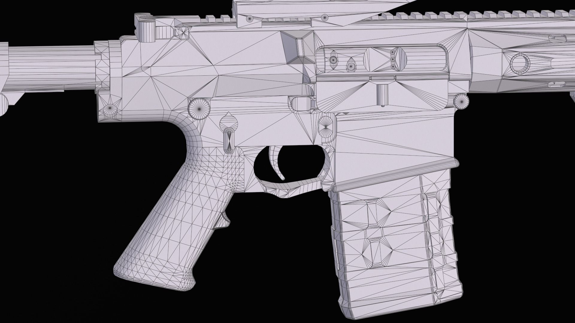 Tactical modular sniper rifle Knights Armament SR 25 Low-poly 3D model_44