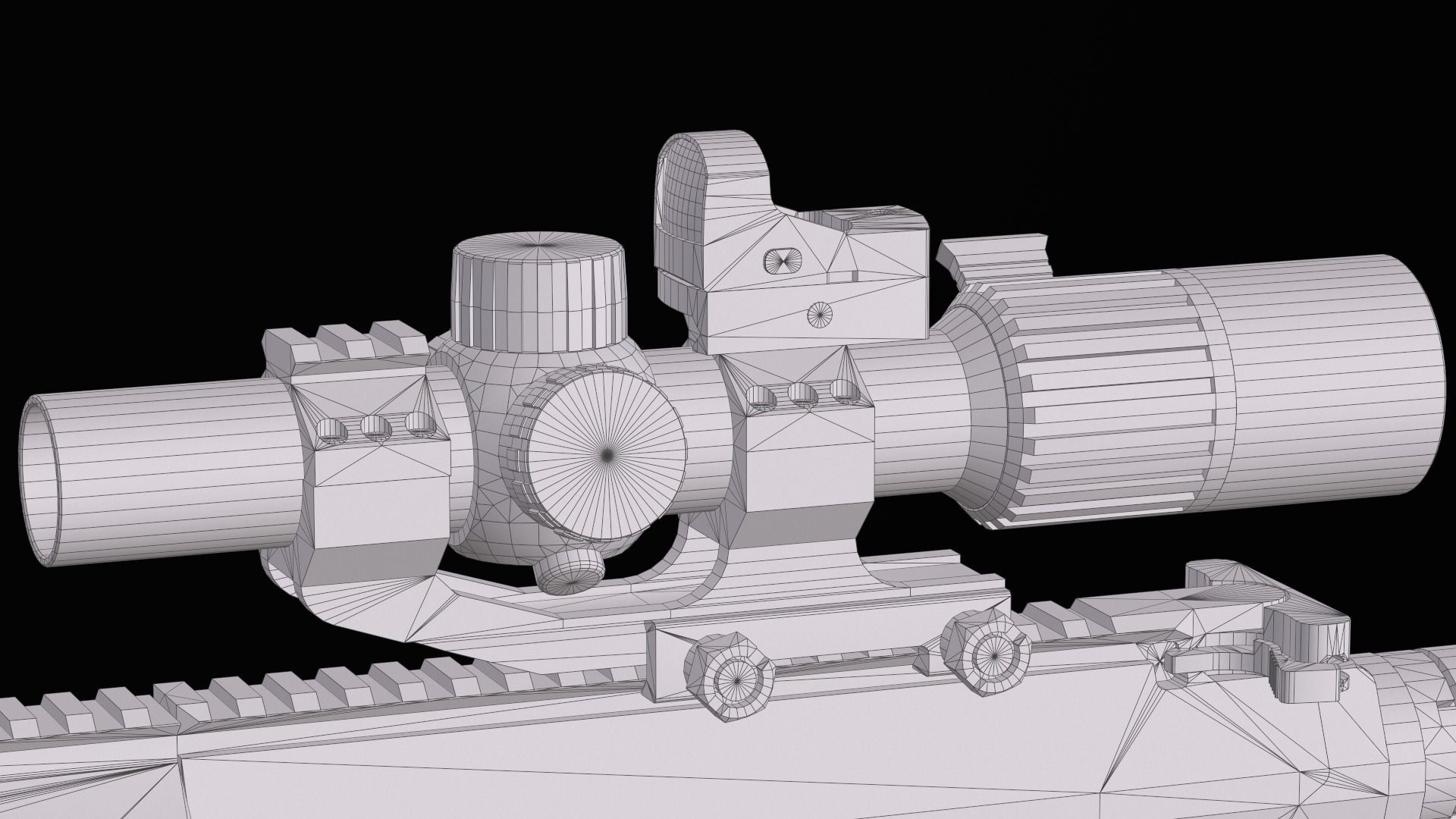 Tactical modular sniper rifle Knights Armament SR 25 Low-poly 3D model_47