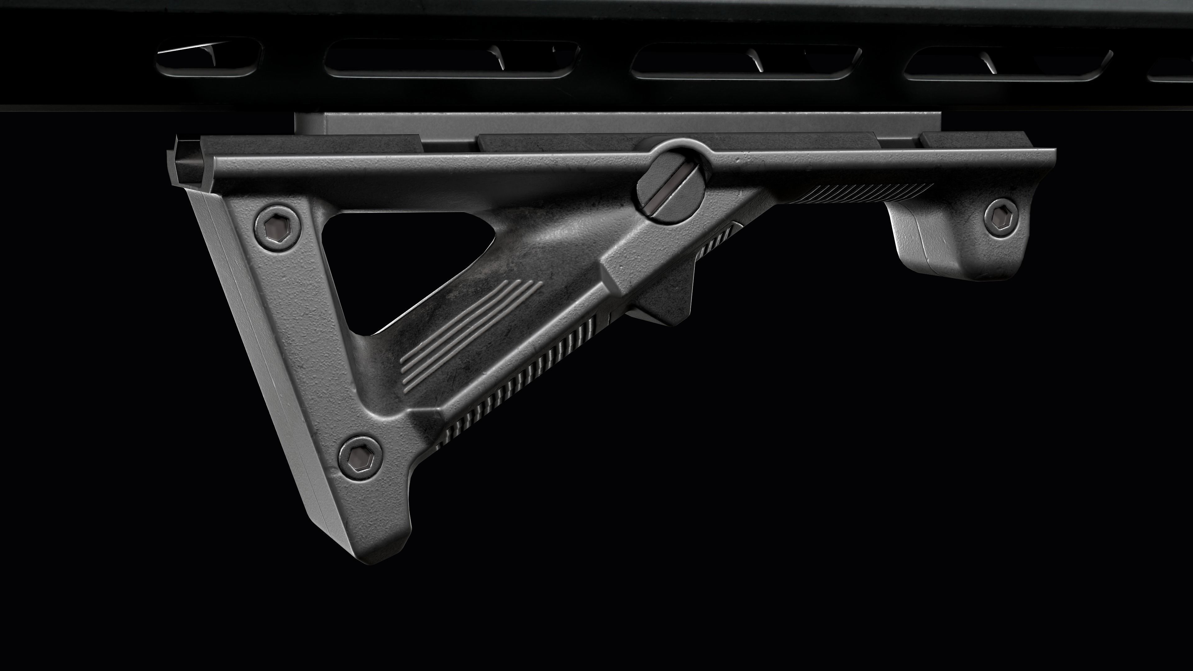 Tactical modular sniper rifle Knights Armament SR 25 Low-poly 3D model_25