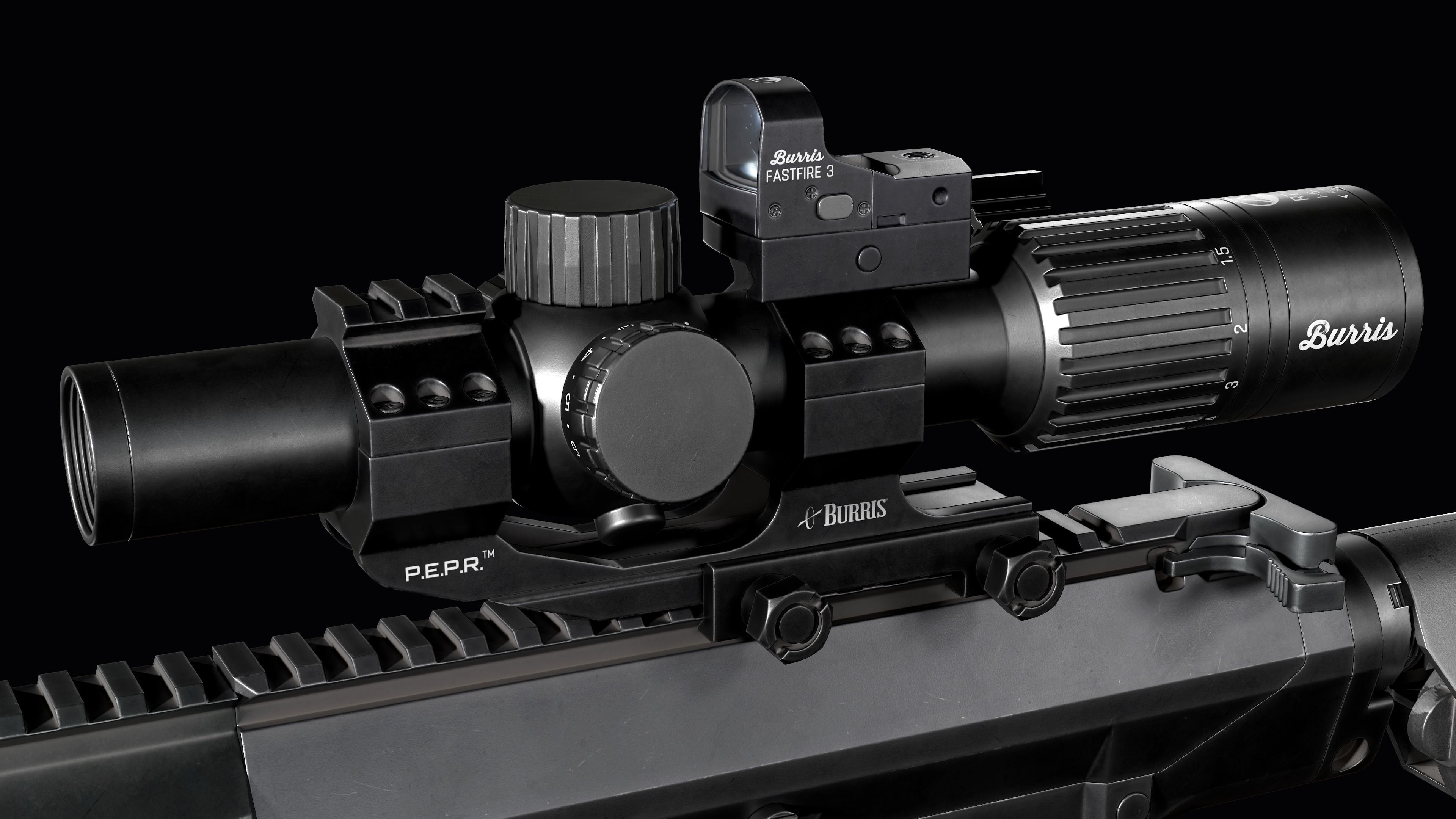 Tactical modular sniper rifle Knights Armament SR 25 Low-poly 3D model_14