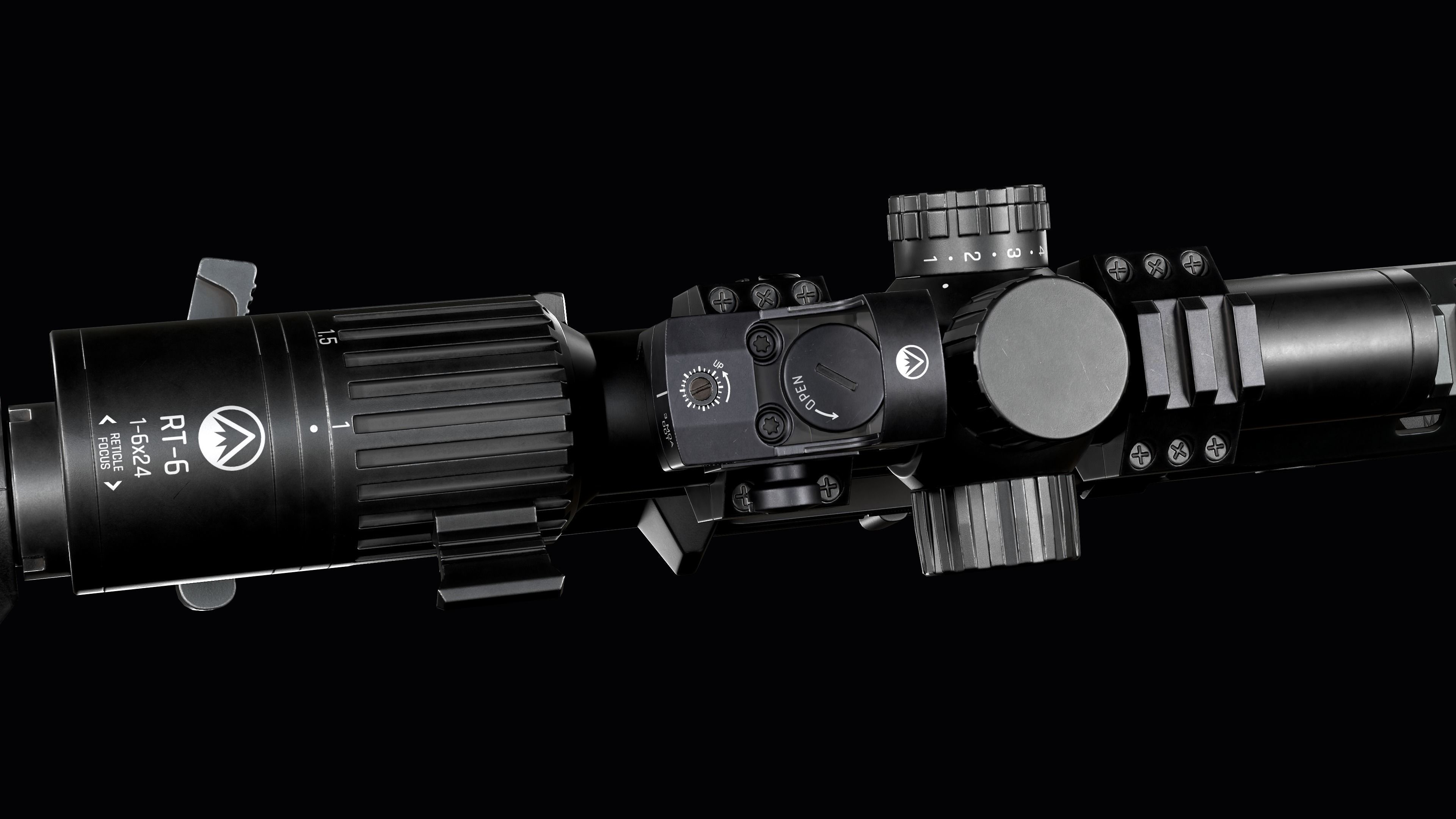 Tactical modular sniper rifle Knights Armament SR 25 Low-poly 3D model_30