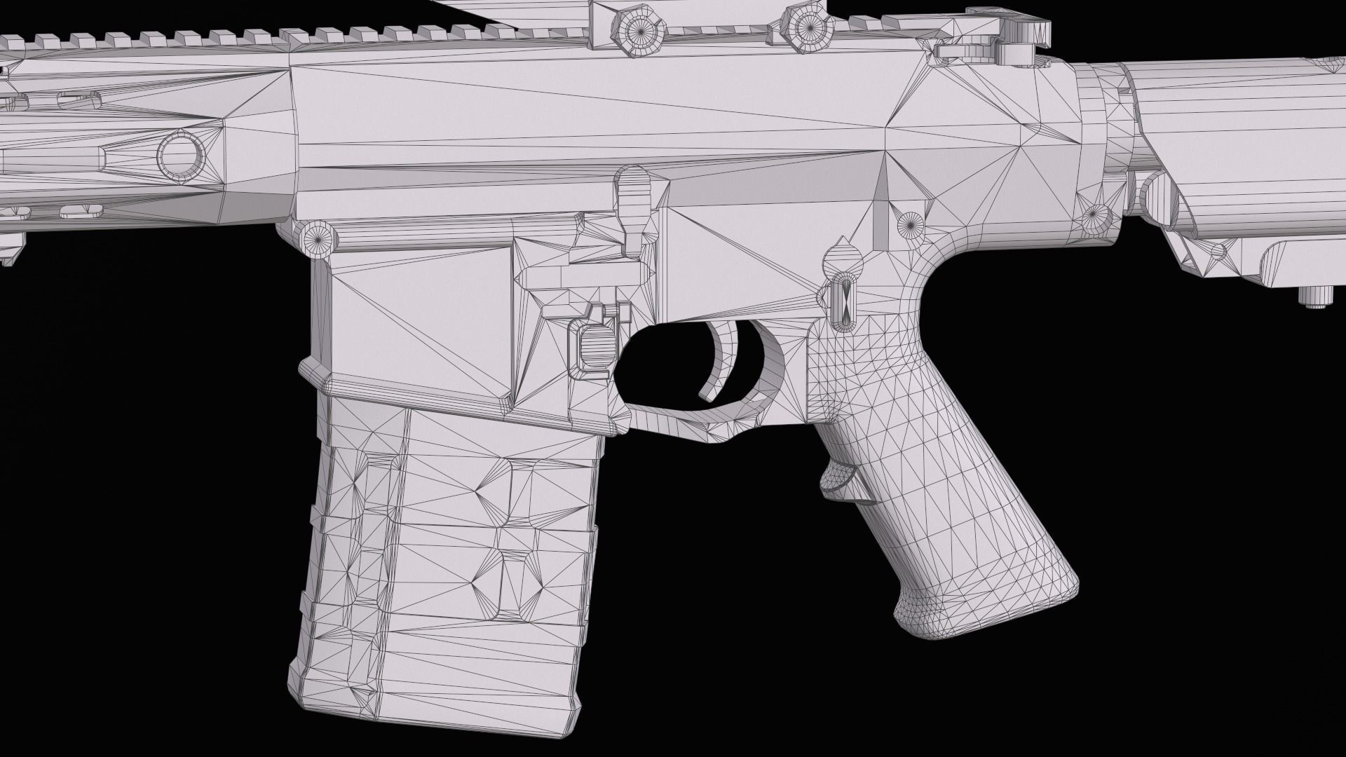 Tactical modular sniper rifle Knights Armament SR 25 Low-poly 3D model_43