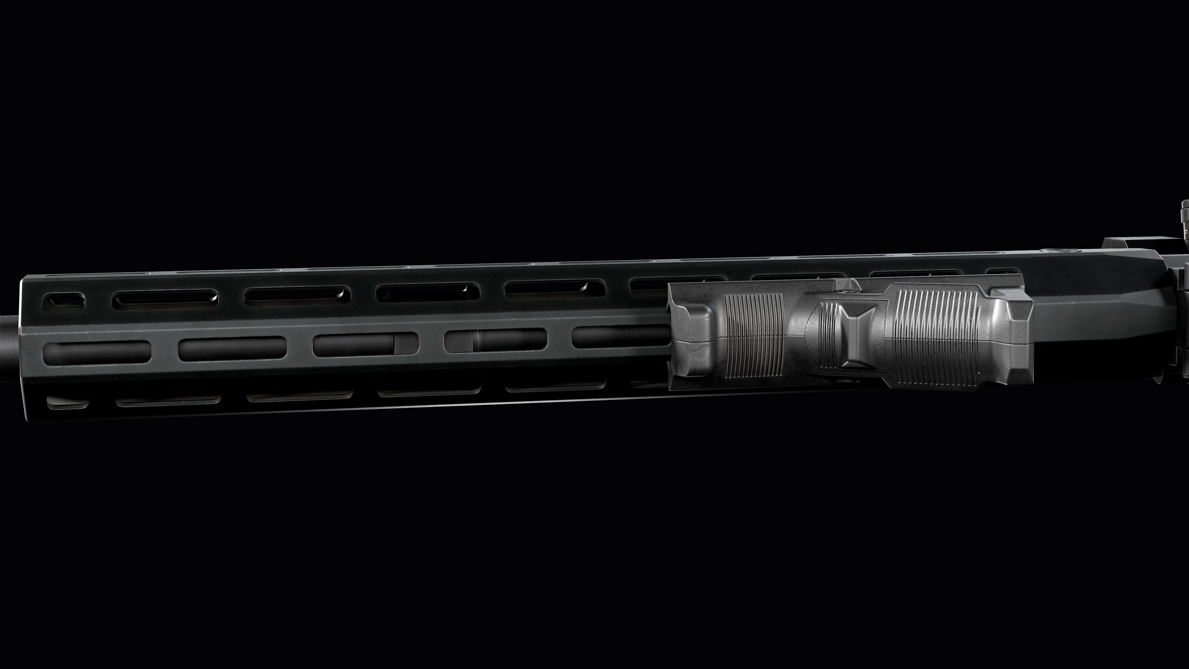 Tactical modular sniper rifle Knights Armament SR 25 Low-poly 3D model_17