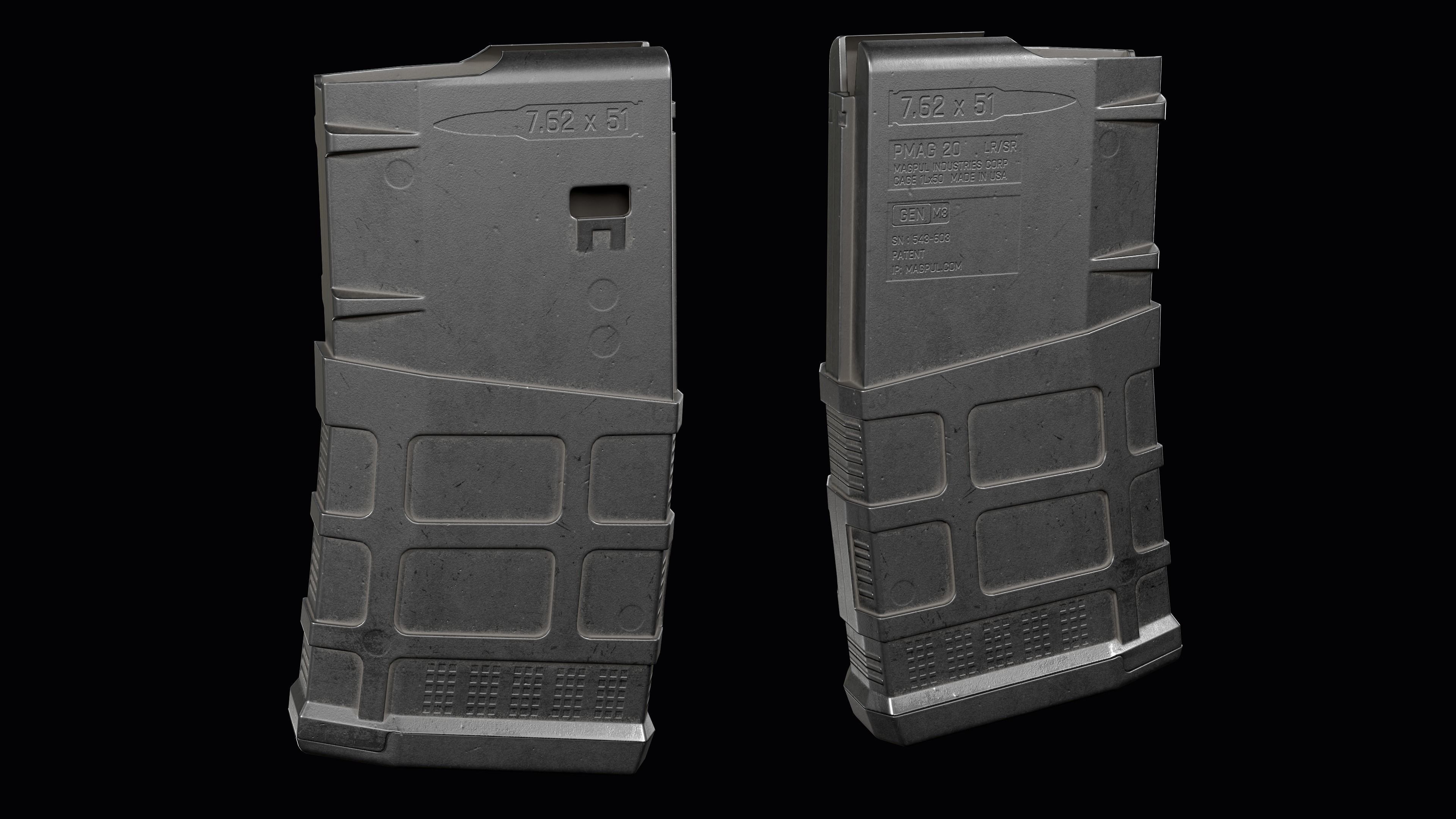 Tactical modular sniper rifle Knights Armament SR 25 Low-poly 3D model_33