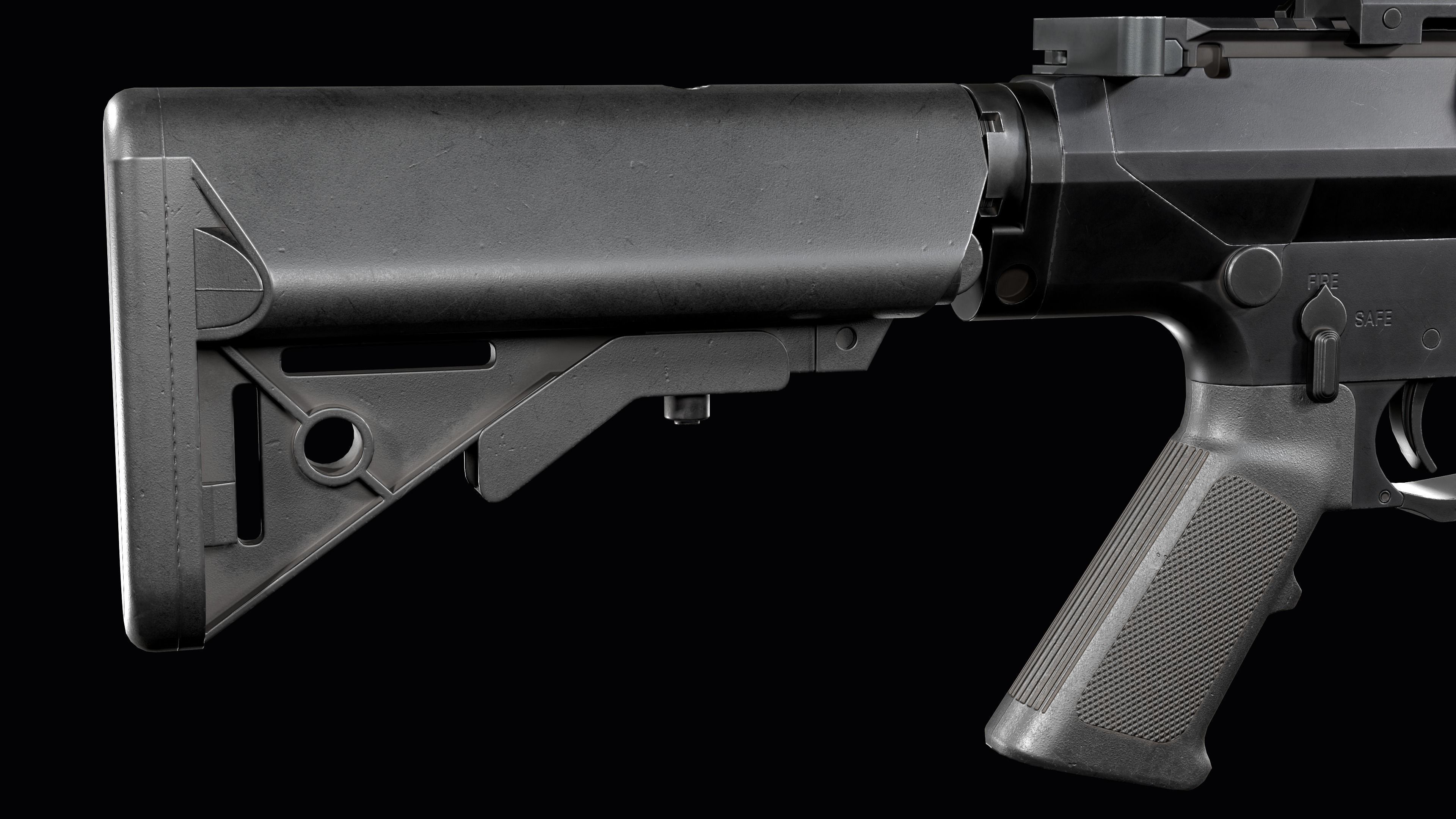 Tactical modular sniper rifle Knights Armament SR 25 Low-poly 3D model_21