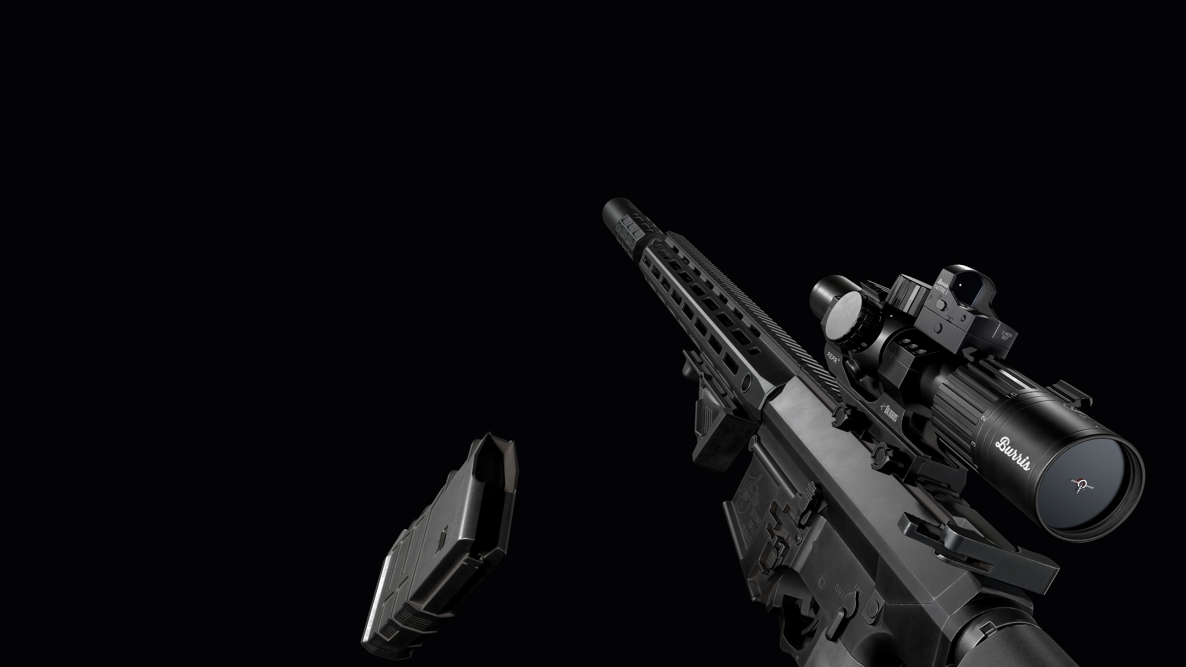 Tactical modular sniper rifle Knights Armament SR 25 Low-poly 3D model_35